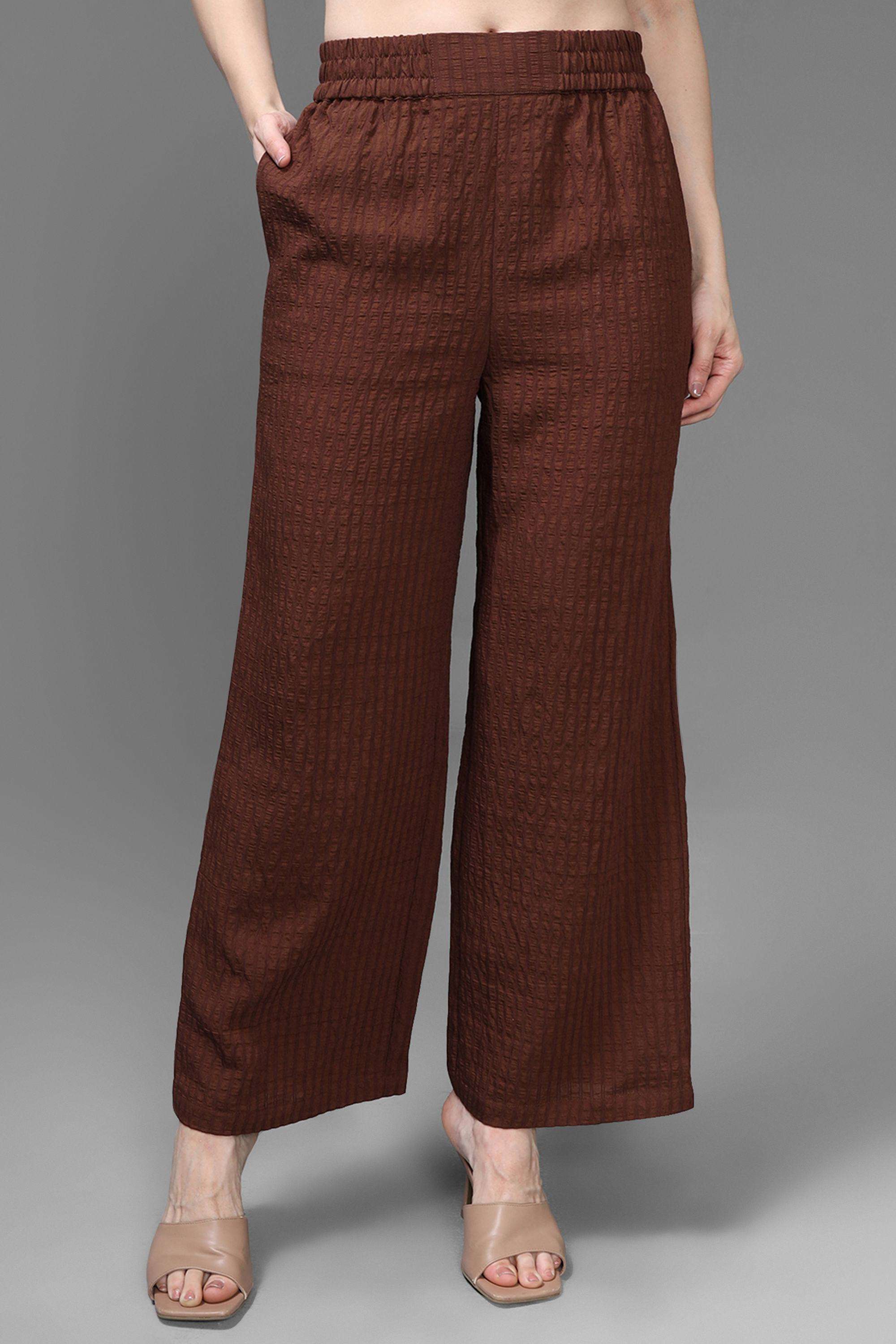 Solid-Relaxed-Fit-Viscose-Women-s-Evening-Pants
