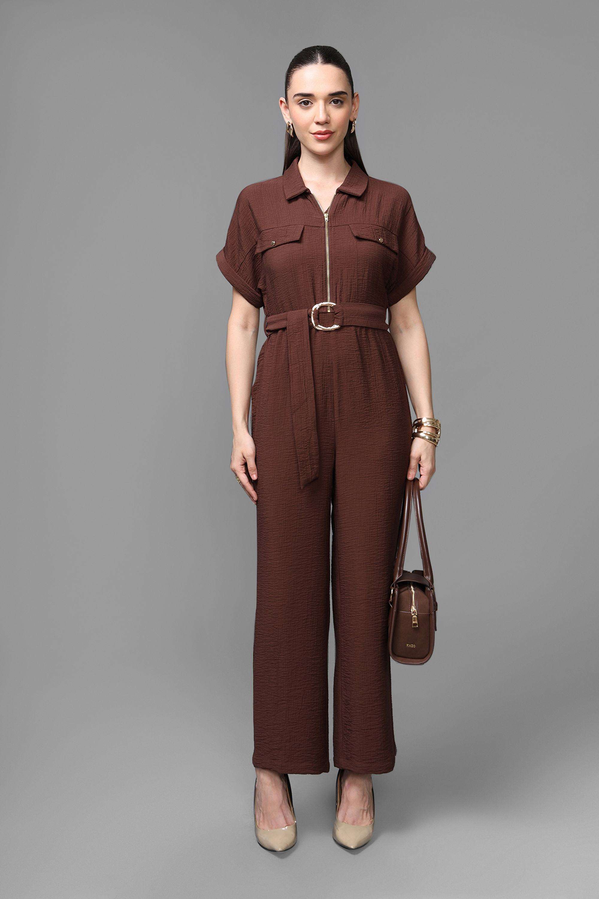 Solid-Full-Sleeves-Nylon-Women-s-Full-Length-Jumpsuit