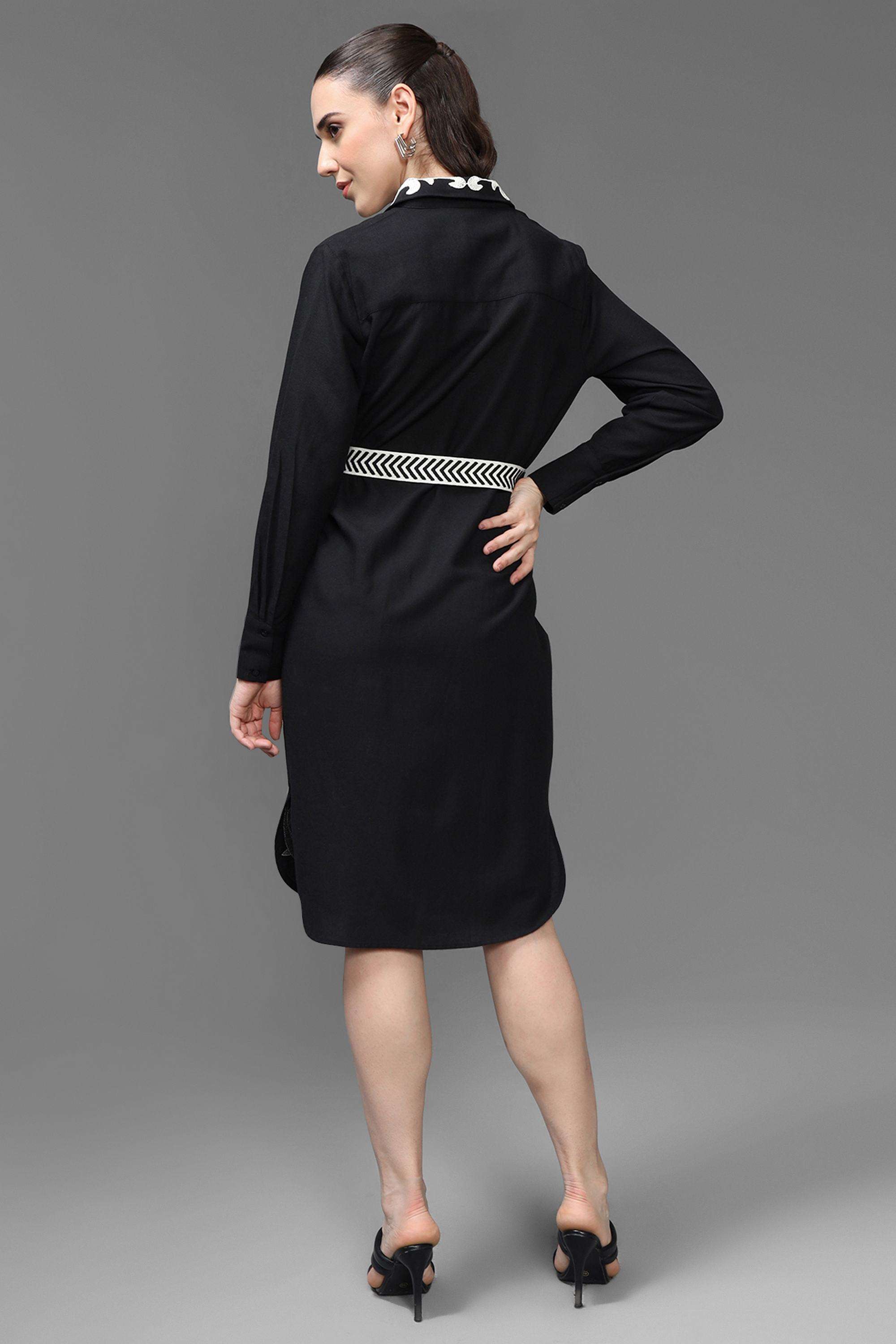 Embroidered-Round-Neck-Viscose-Women-s-Dress