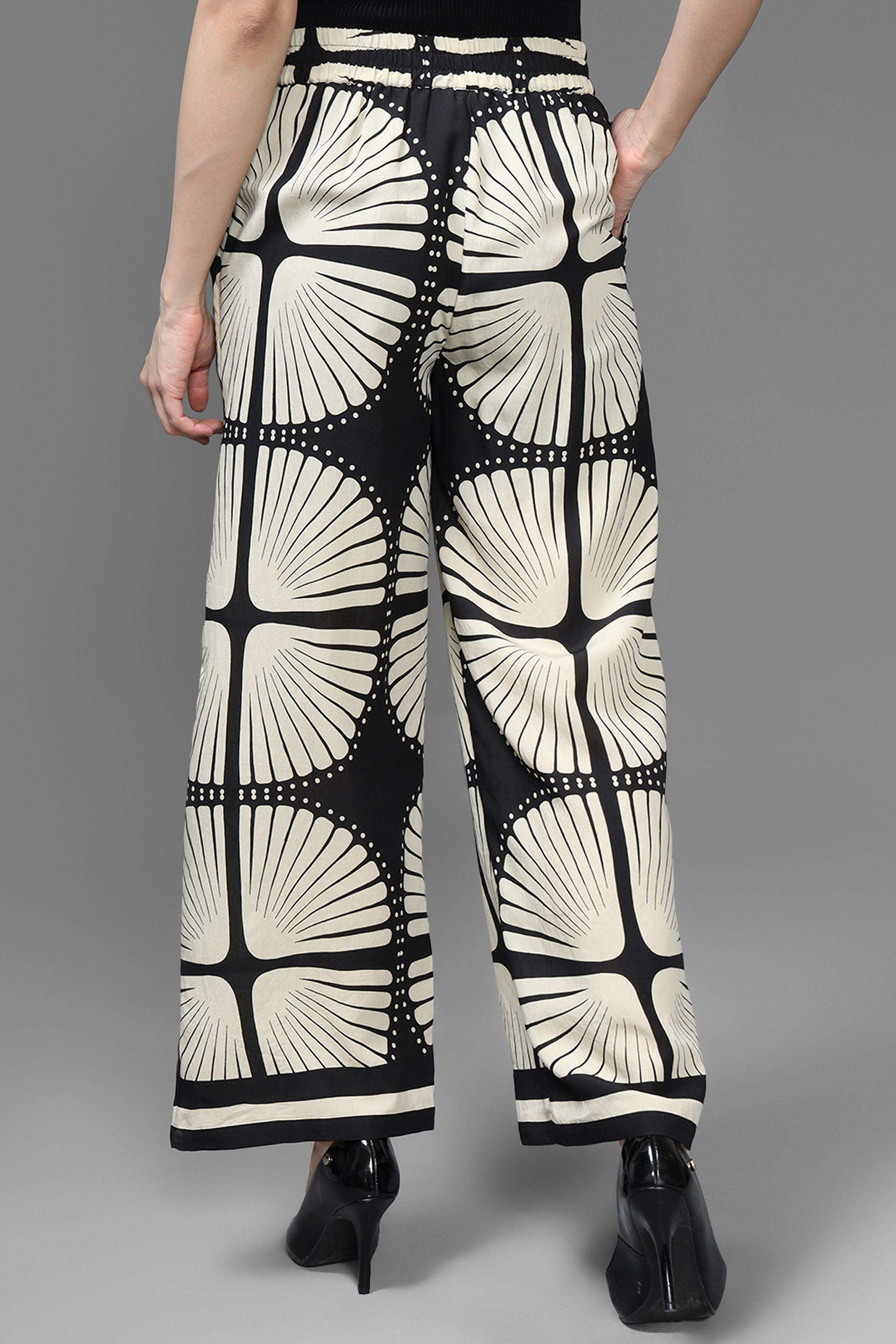 Geometric-Print-Relaxed-Fit-Viscose-Women-s-Evening-Pants