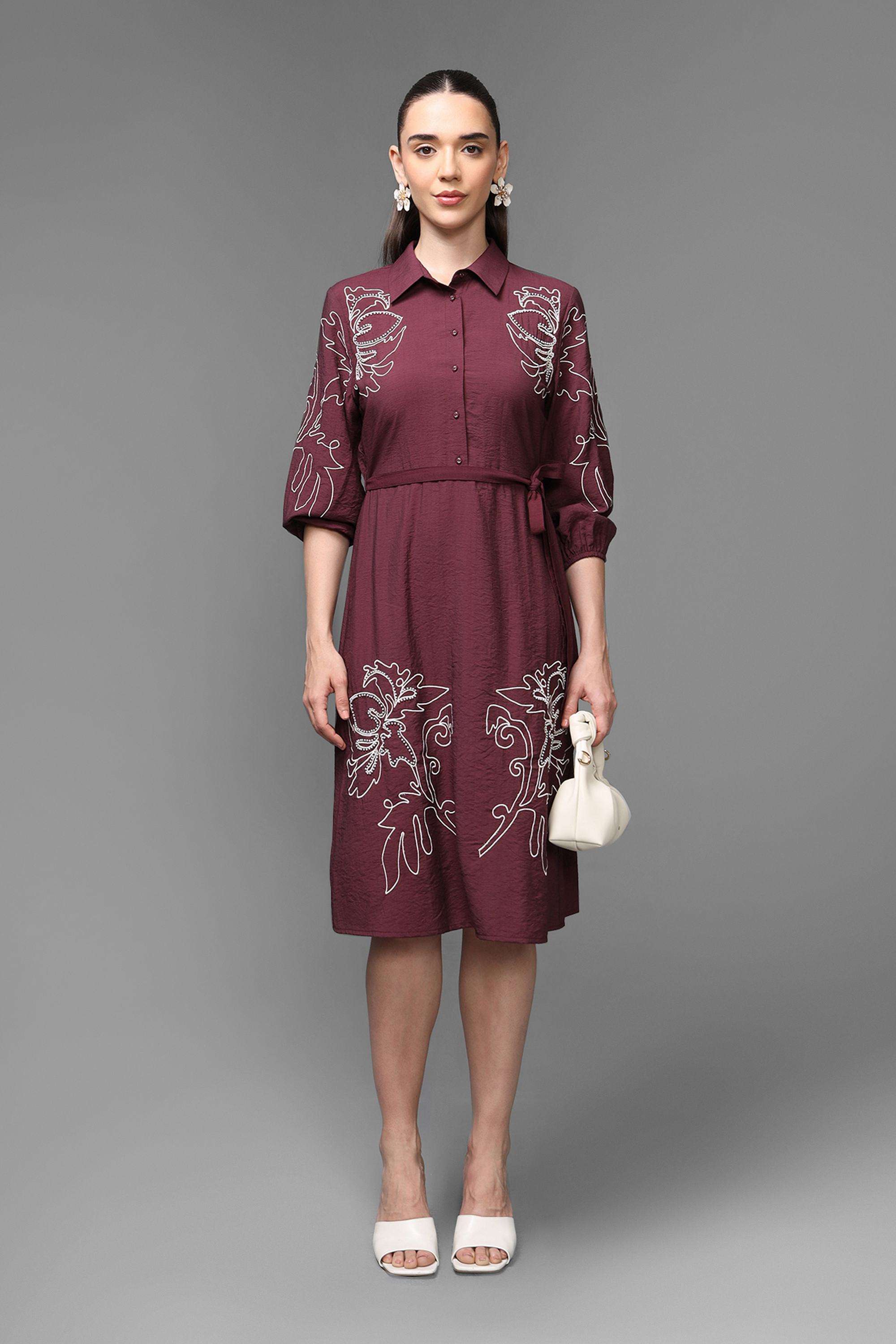 Embroidered-Viscose-Women-s-Dress