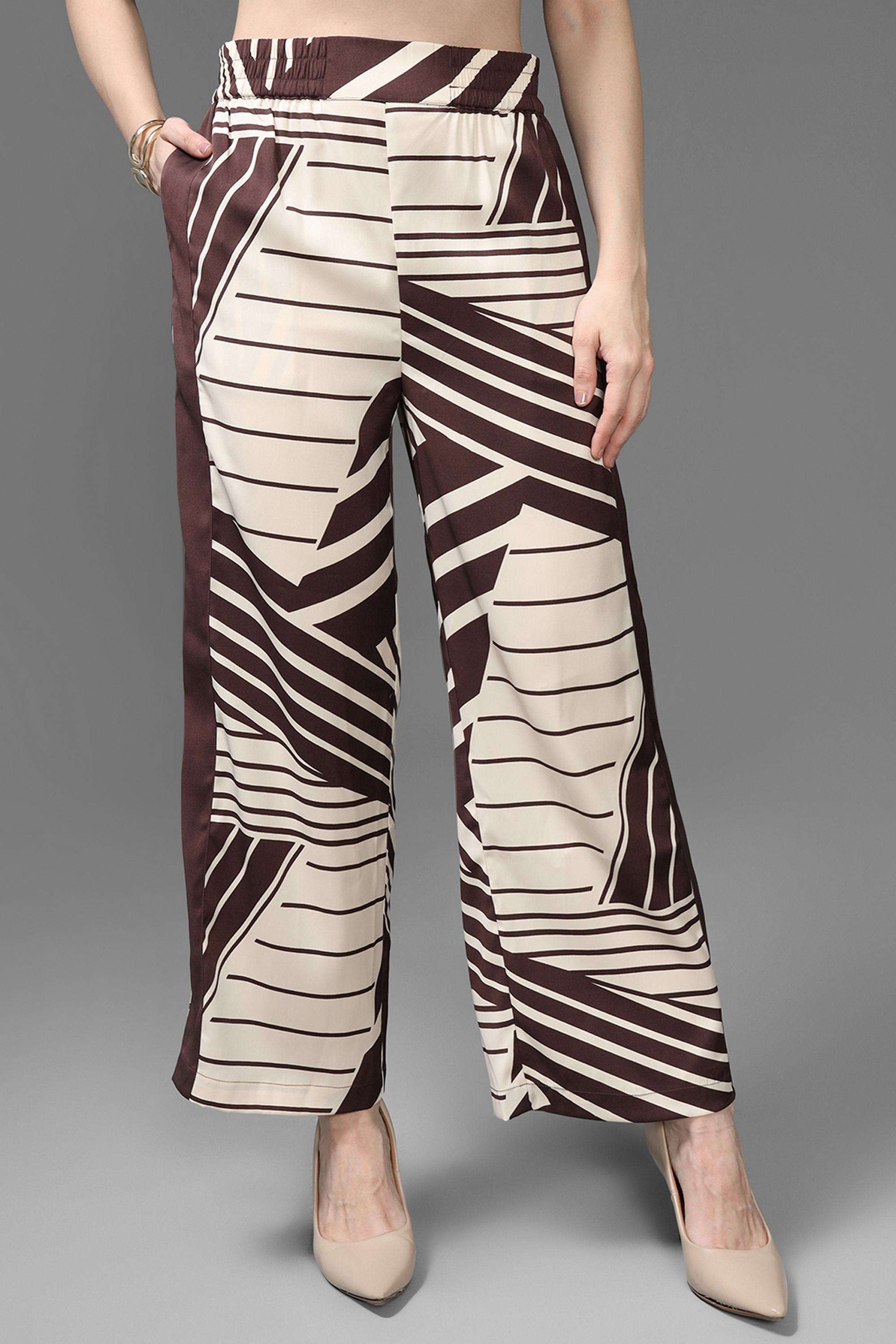 Geometric-Print-Relaxed-Fit-Polyester-Women-s-Evening-Pants