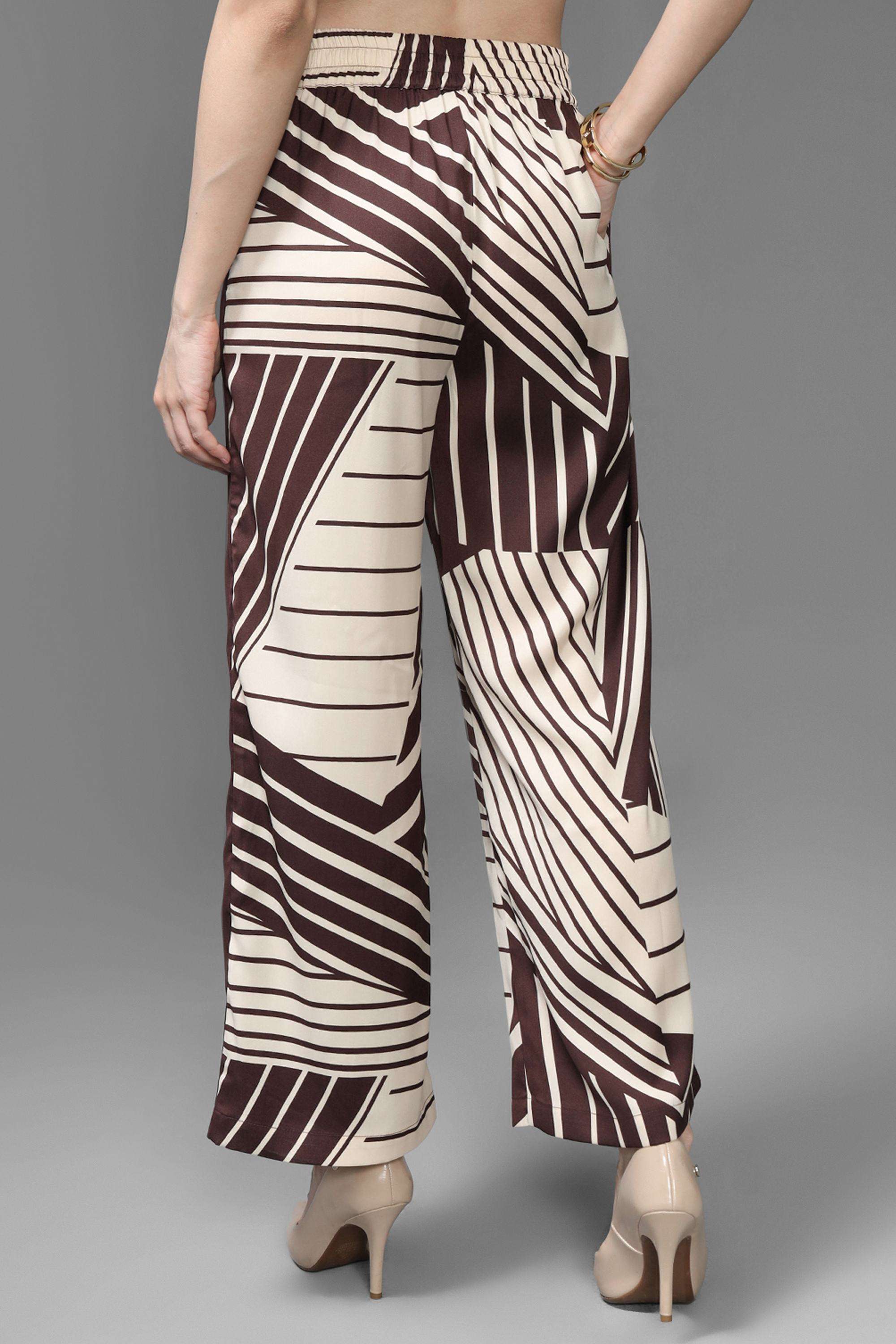 Geometric-Print-Relaxed-Fit-Polyester-Women-s-Evening-Pants