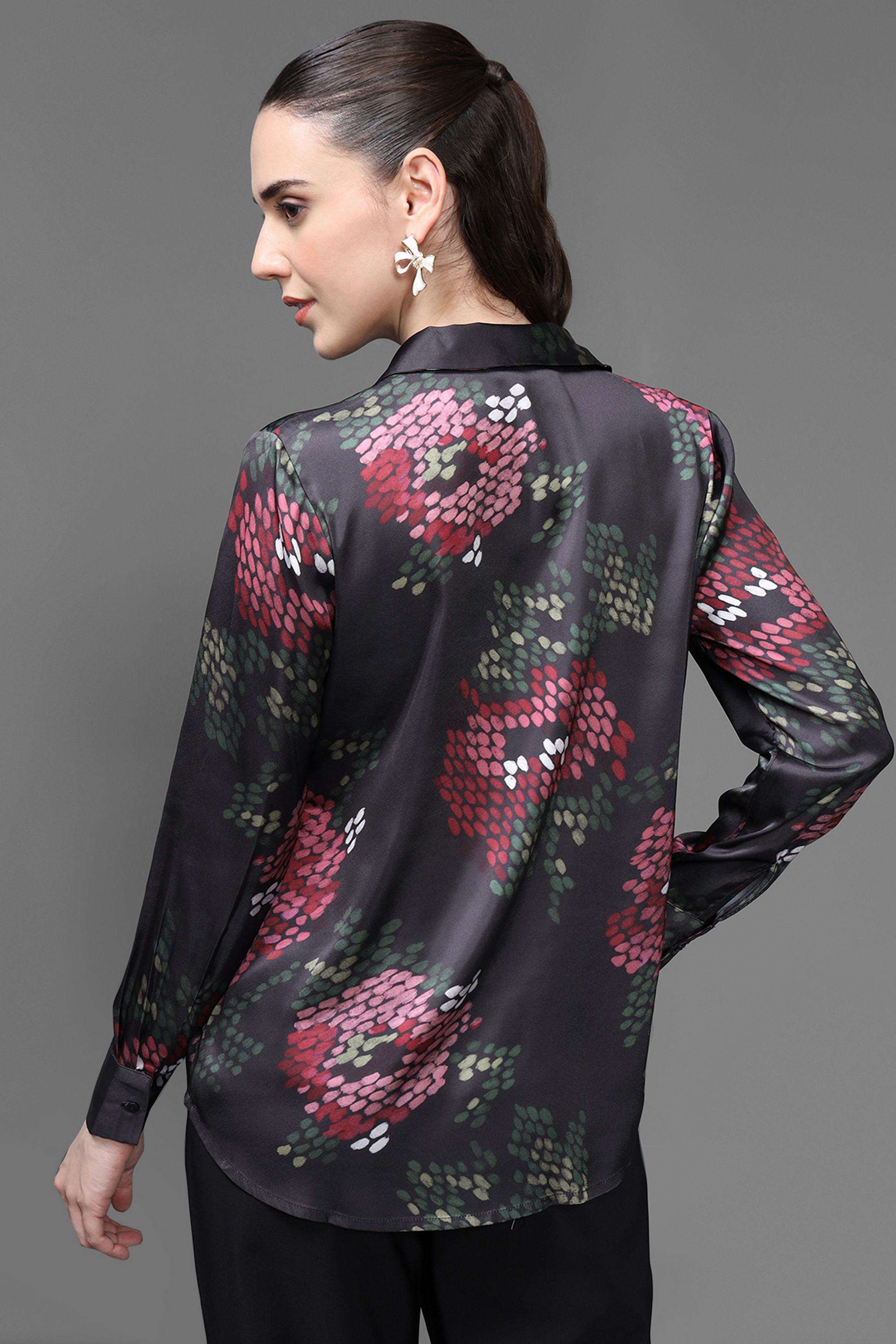 Floral-Collared-Viscose-Women-s-Party-Wear-Shirt