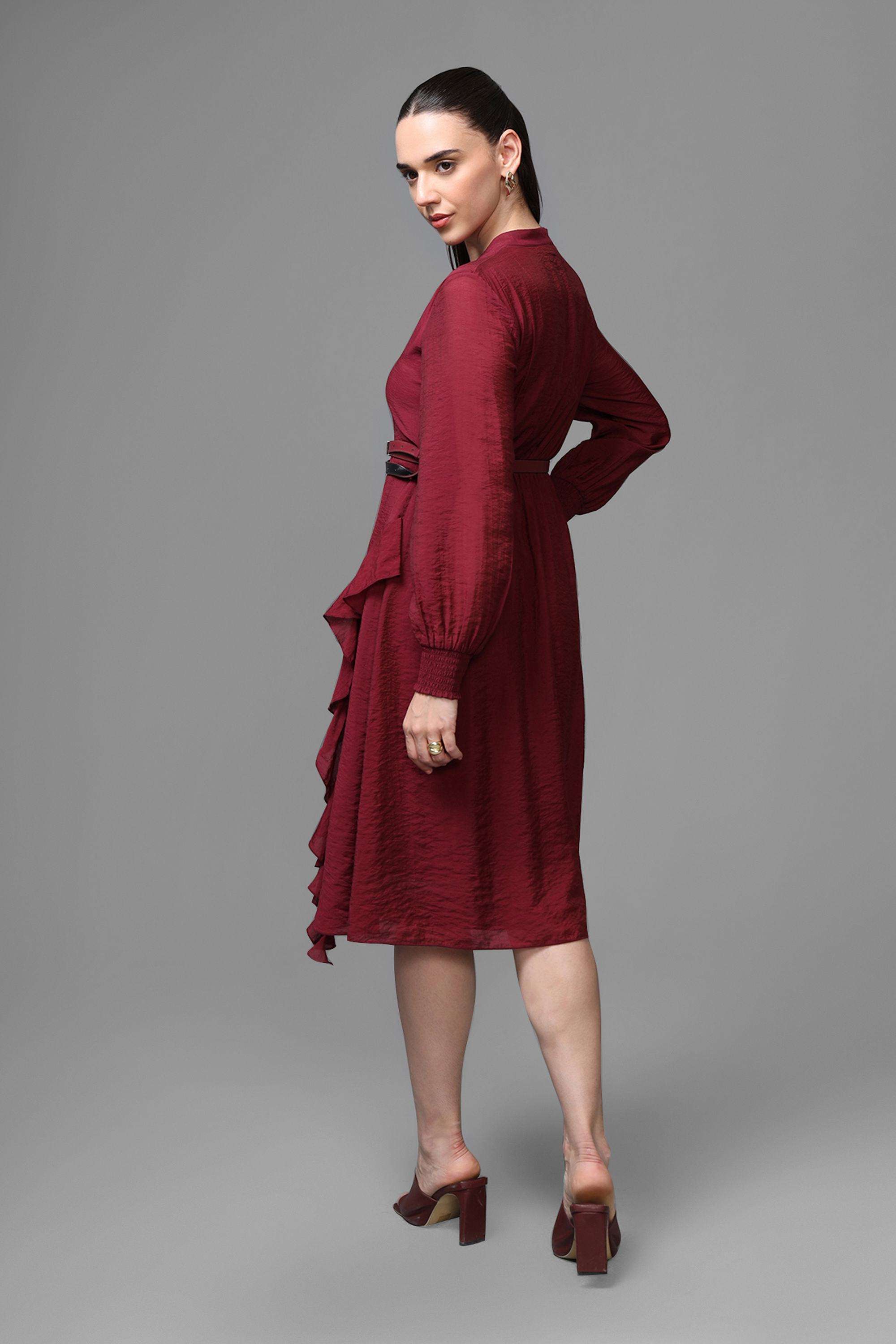 Solid-Viscose-Women-s-Dress