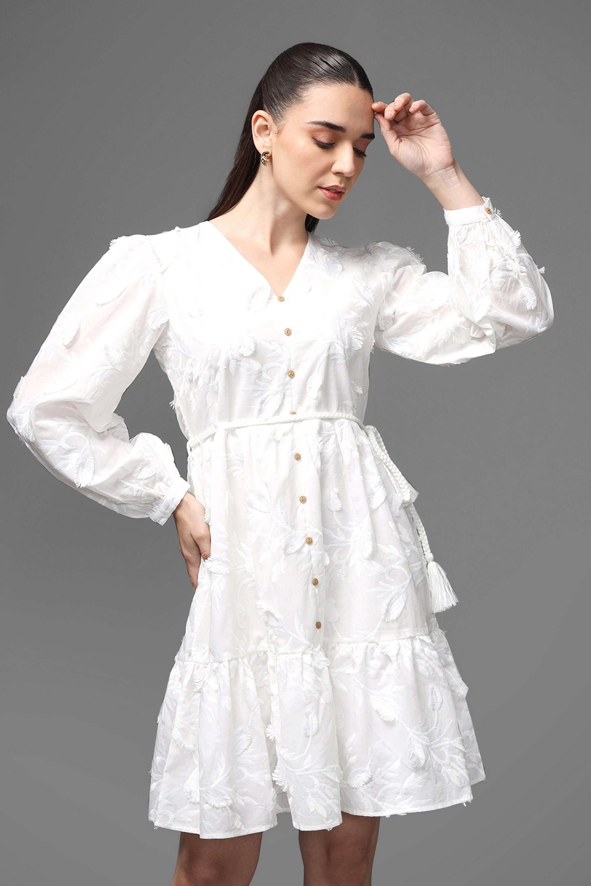 kazo Embellished Cotton Women's Dress-picture-26