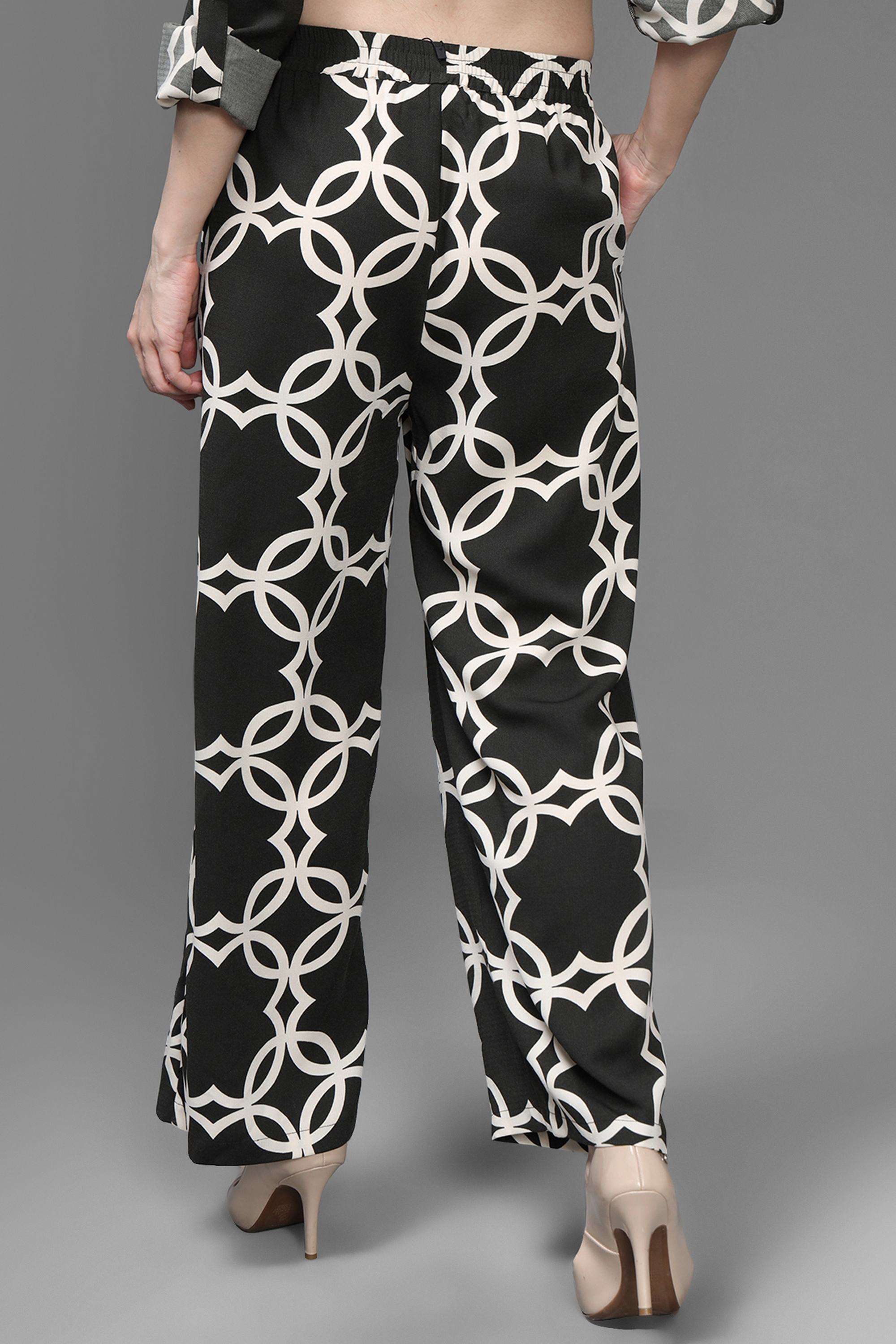 Geometric-Print-Relaxed-Fit-Polyester-Women-s-Evening-Pants