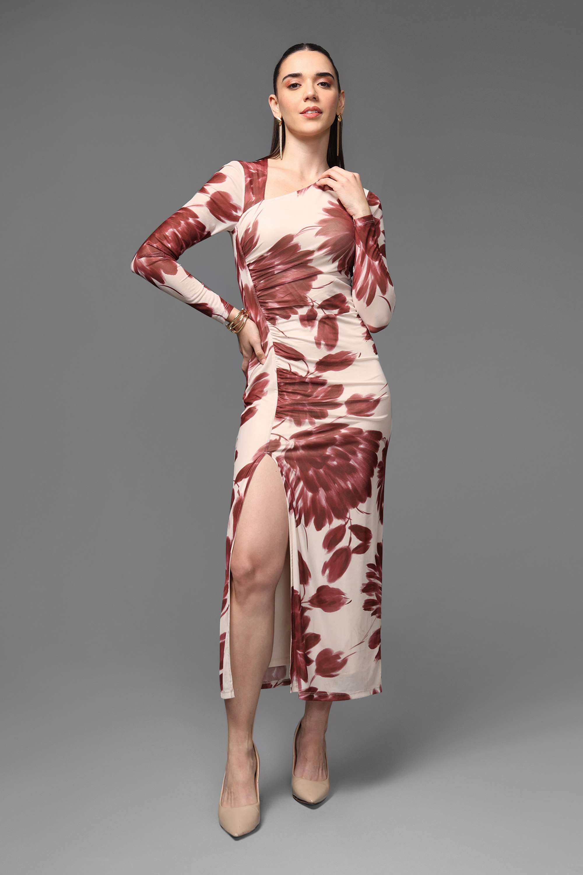 kazo Floral Polyester Women's Dress-picture-18