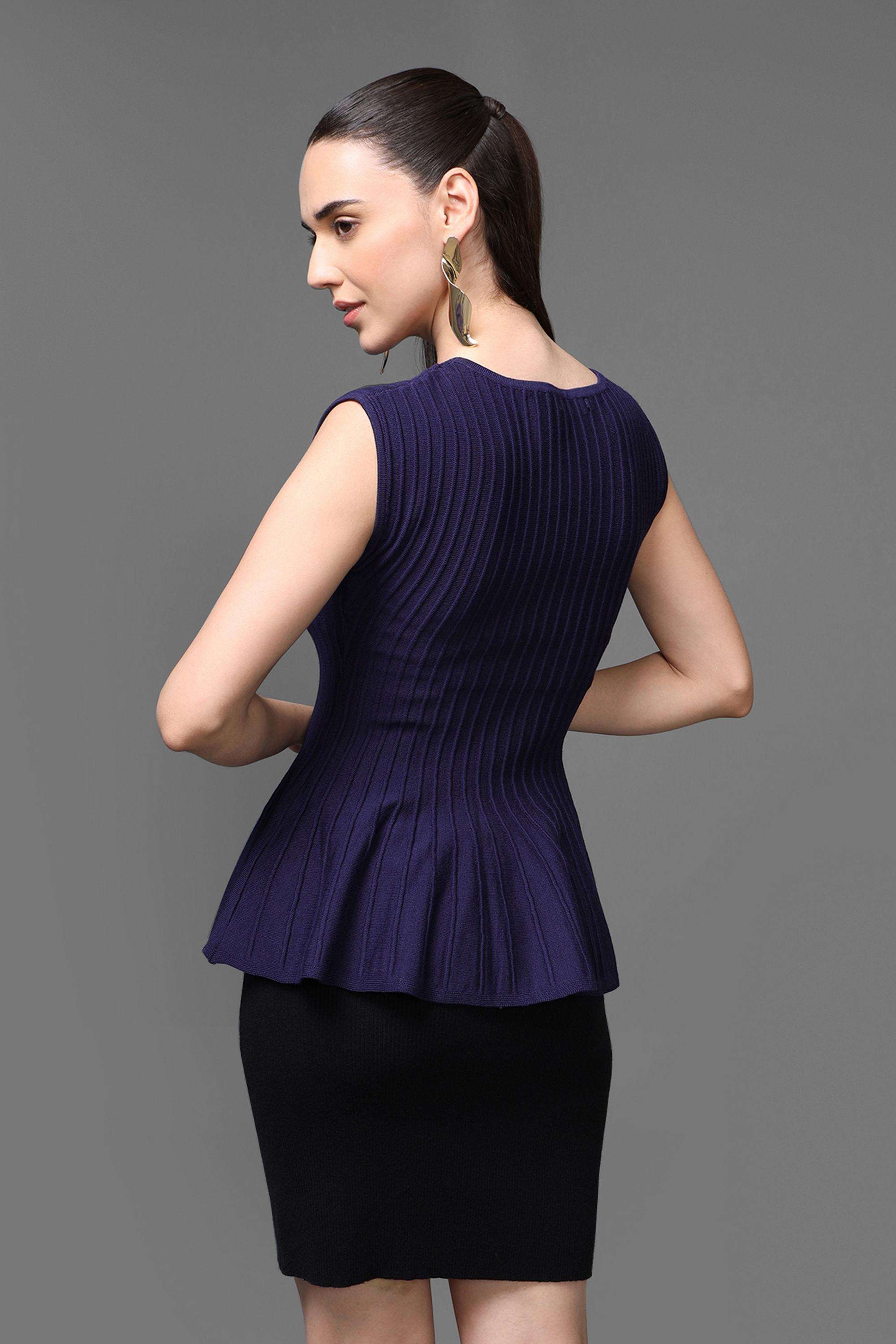 Solid-Viscose-Round-Neck-Women-s-Top
