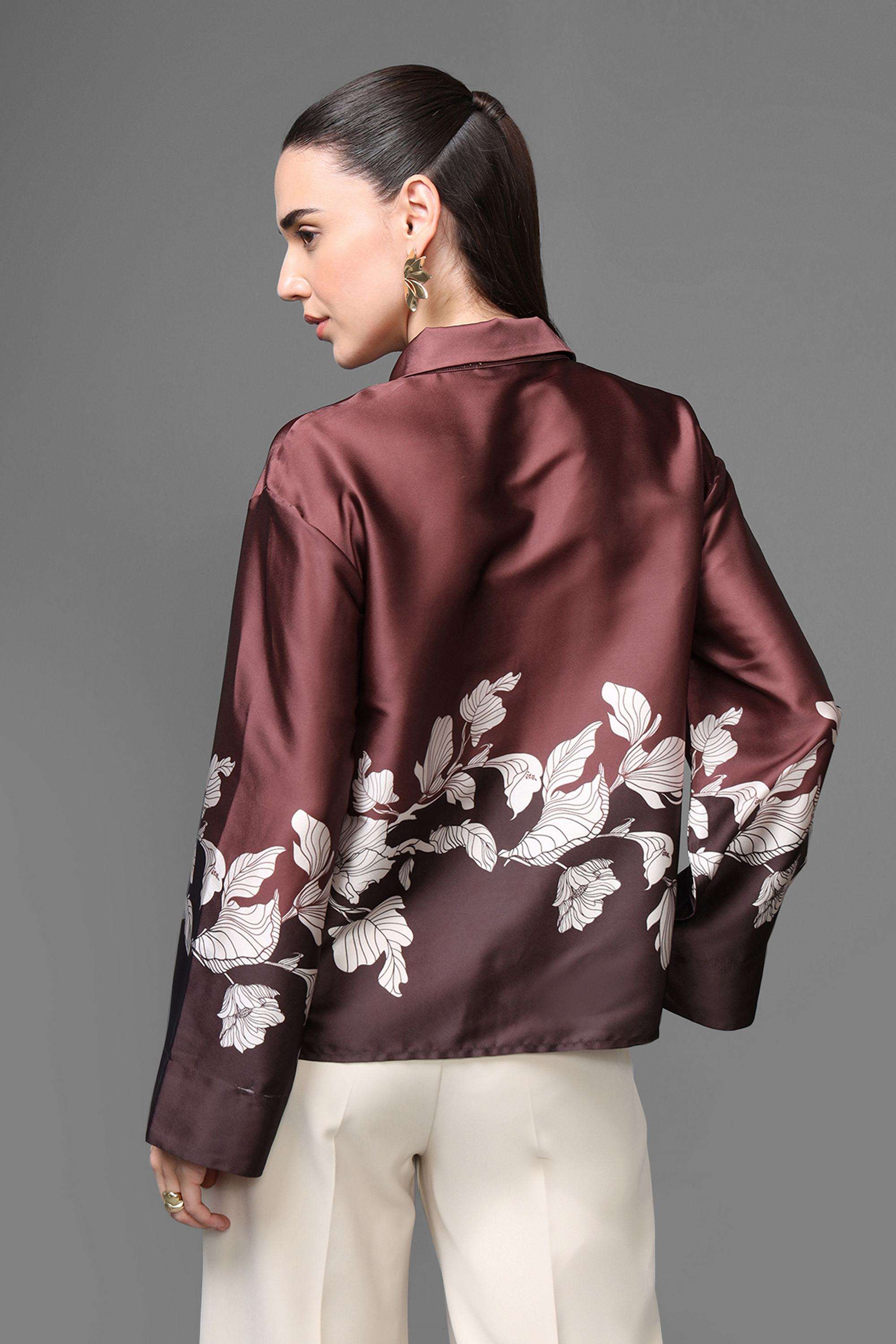 Printed-Collared-Polyester-Women-s-Party-Wear-Shirt