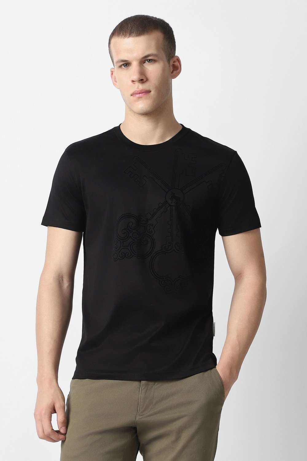 Solid-Cotton-Round-Neck-Men-s-T-Shirt