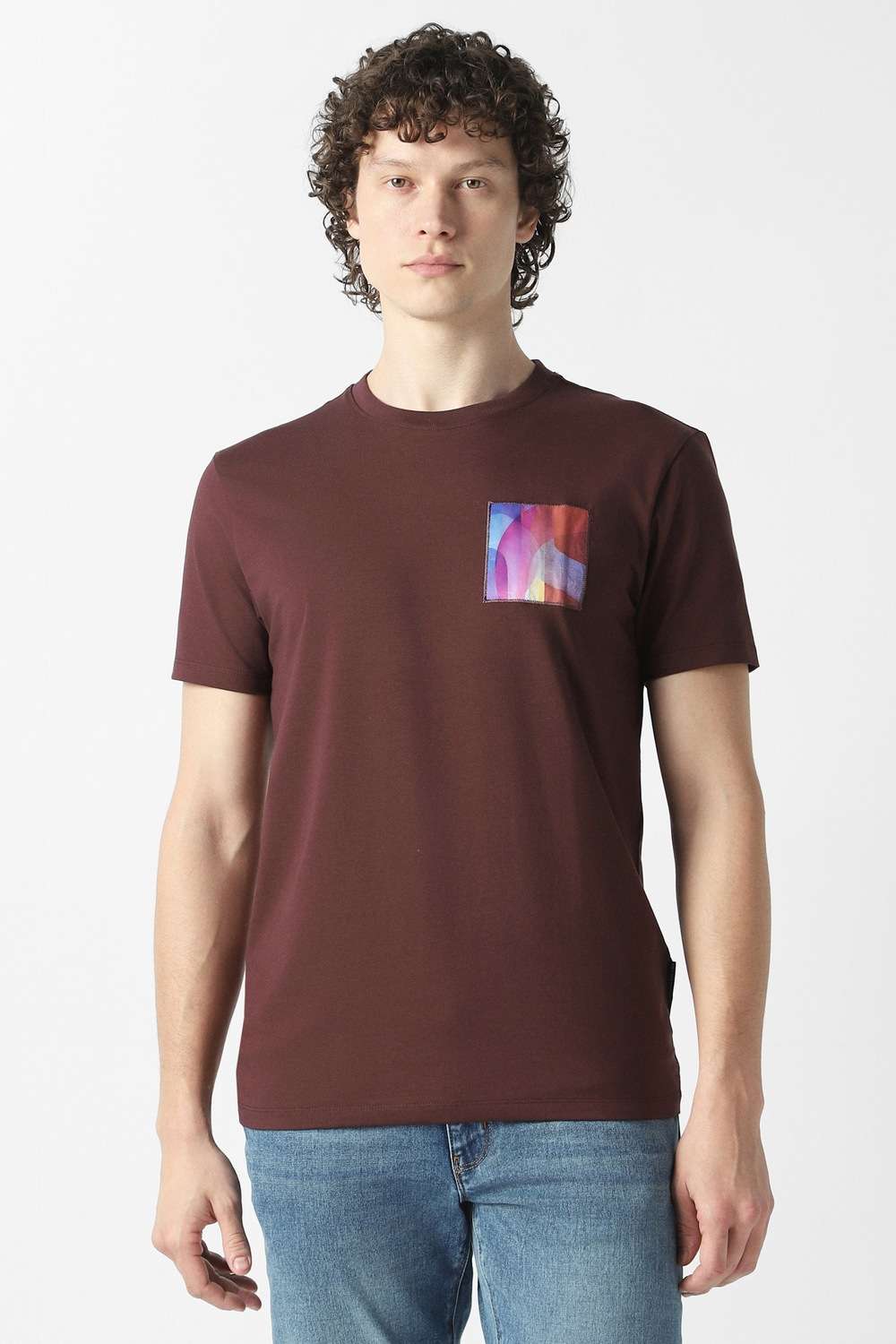 Solid-Cotton-Blend-Round-Neck-Men-s-T-Shirt