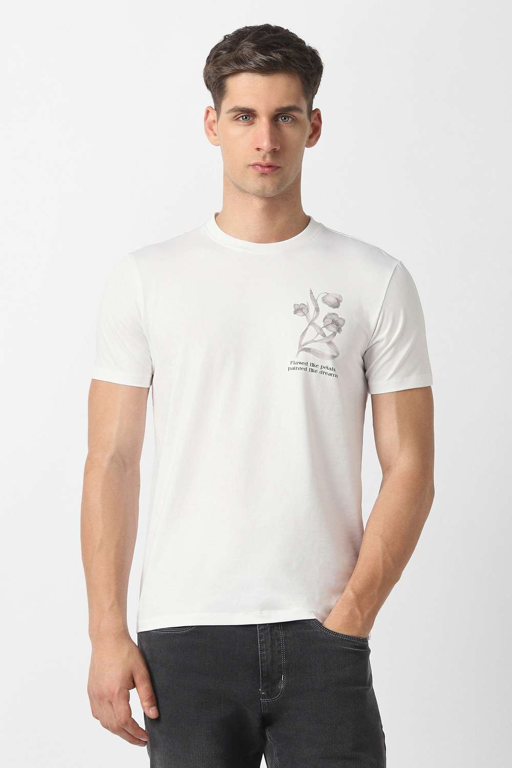 Solid-Cotton-Blend-Round-Neck-Men-s-T-Shirt