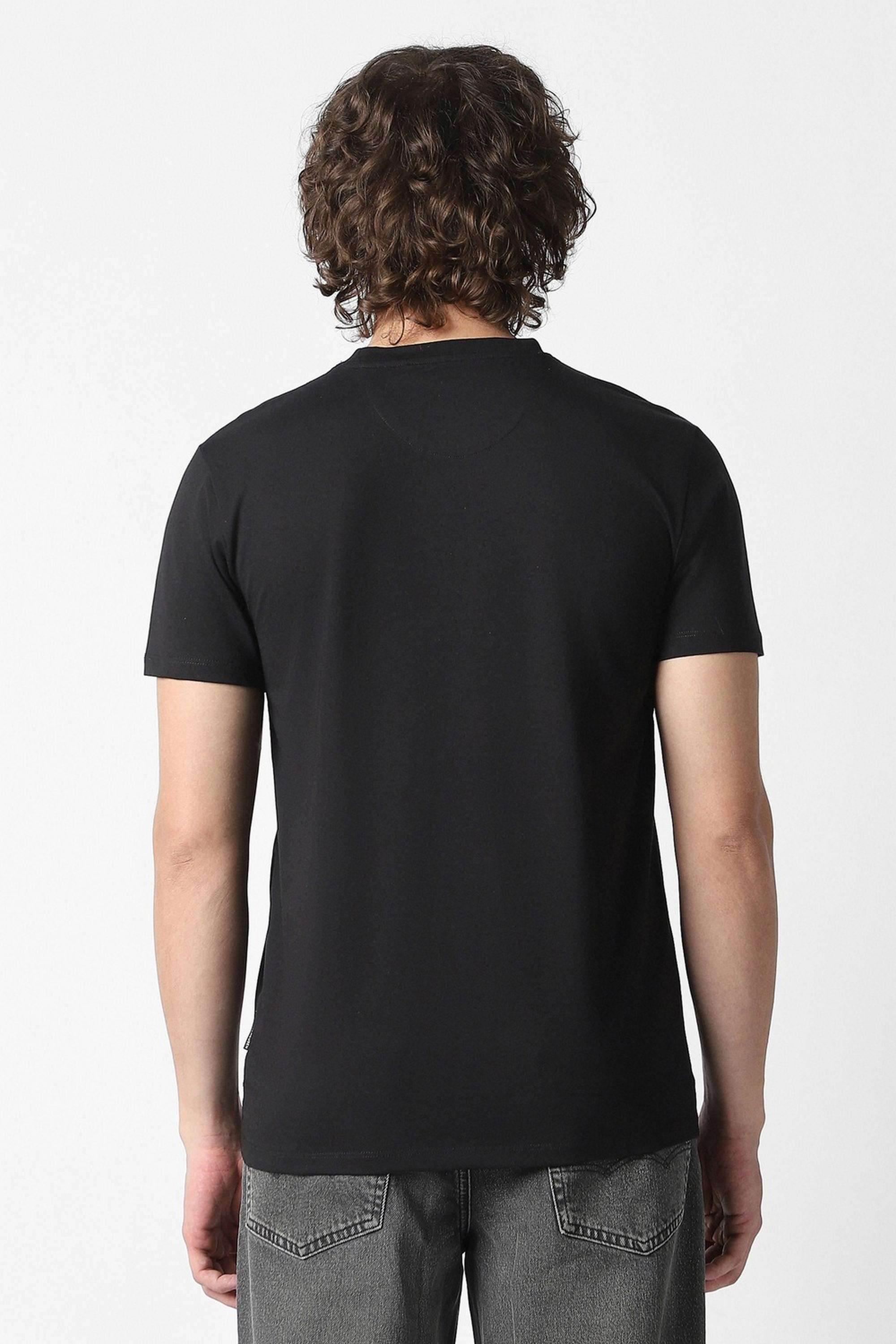 Solid-Cotton-Blend-Round-Neck-Men-s-T-Shirt