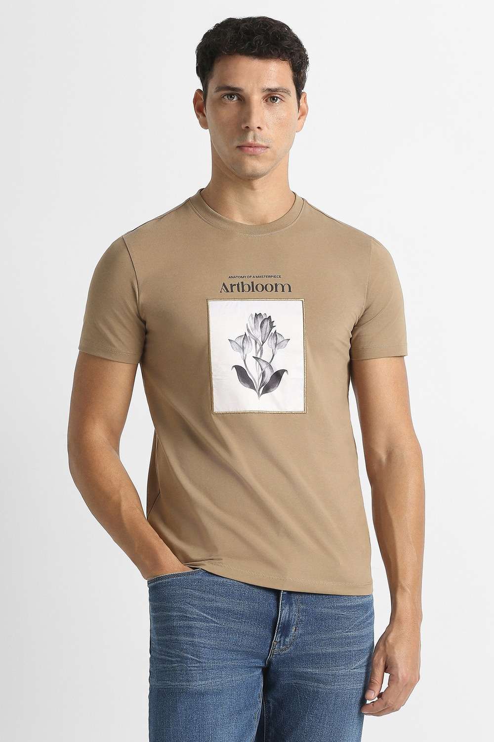 Solid-Cotton-Blend-Round-Neck-Men-s-T-Shirt