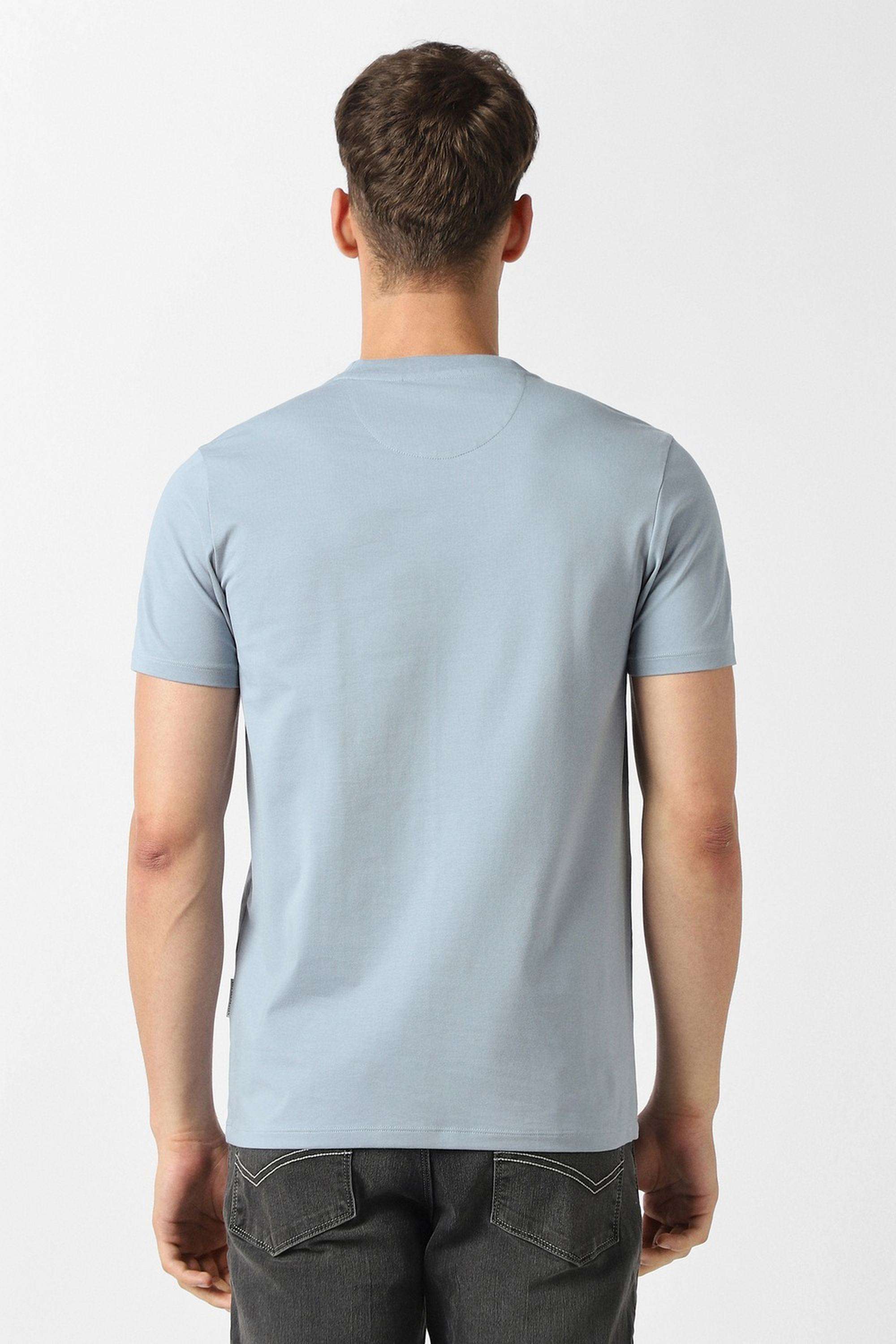 Solid-Cotton-Blend-Round-Neck-Men-s-T-Shirt