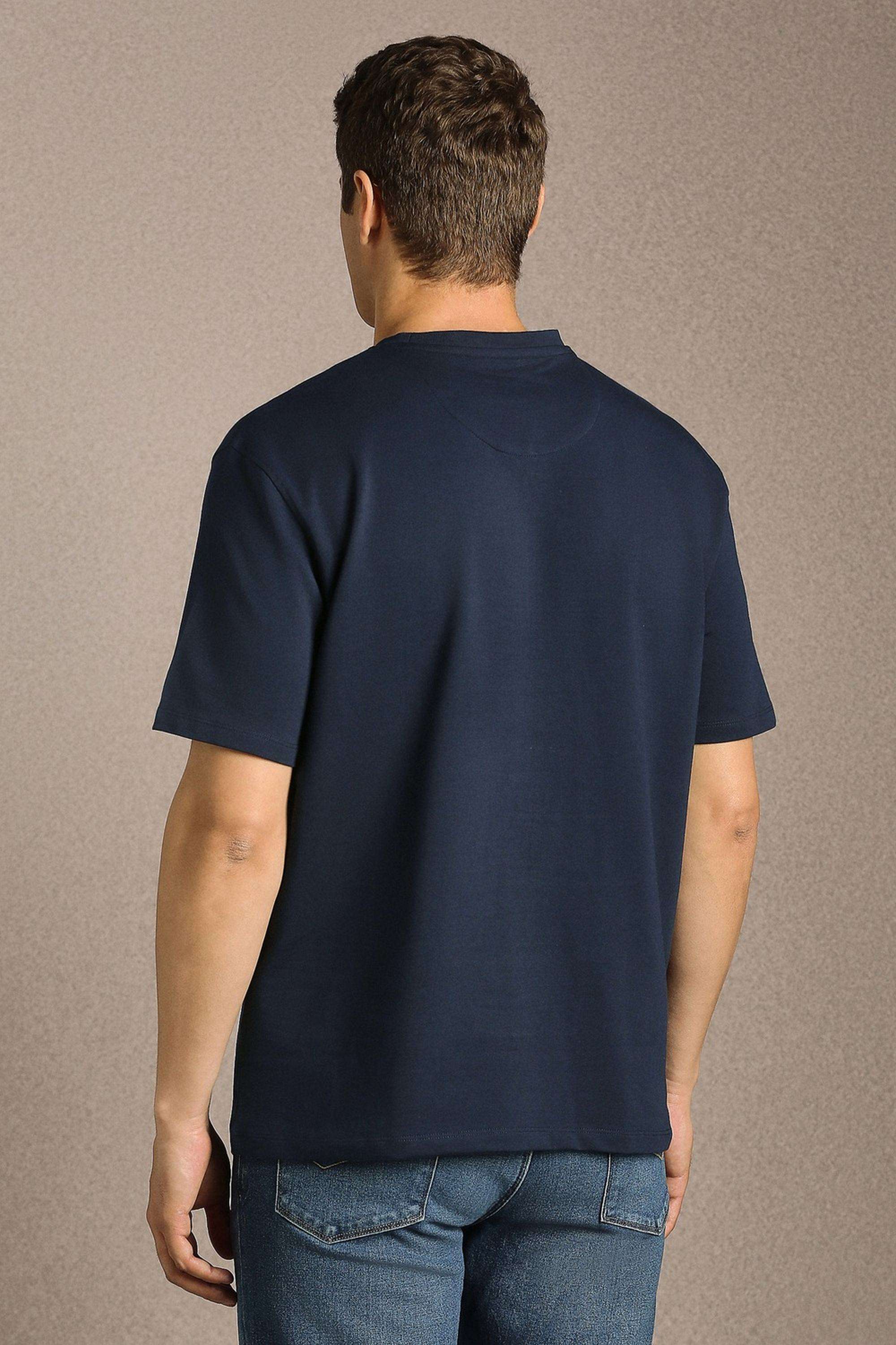 Solid-Cotton-Blend-Round-Neck-Men-s-T-Shirt
