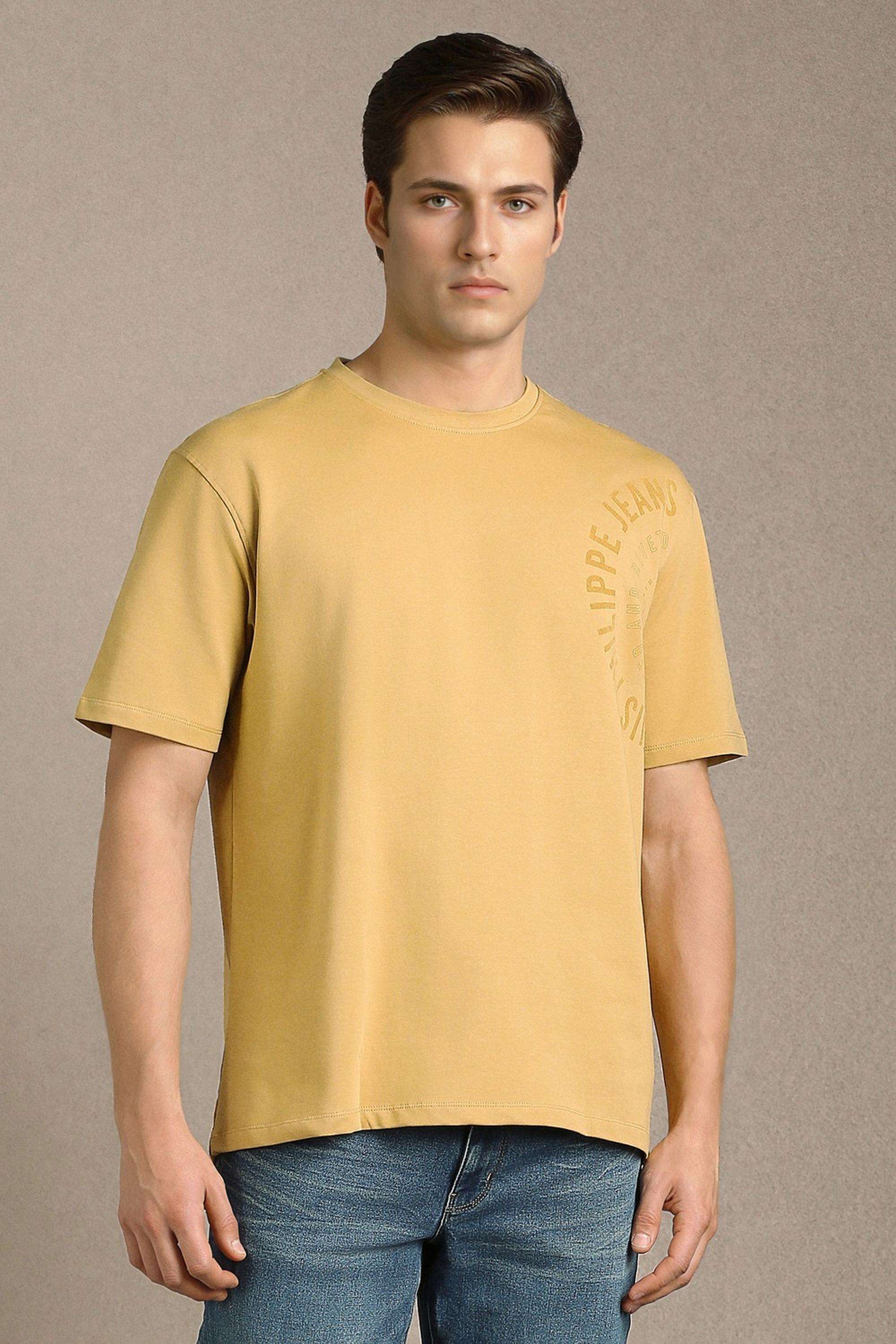 Solid-Cotton-Blend-Round-Neck-Men-s-T-Shirt