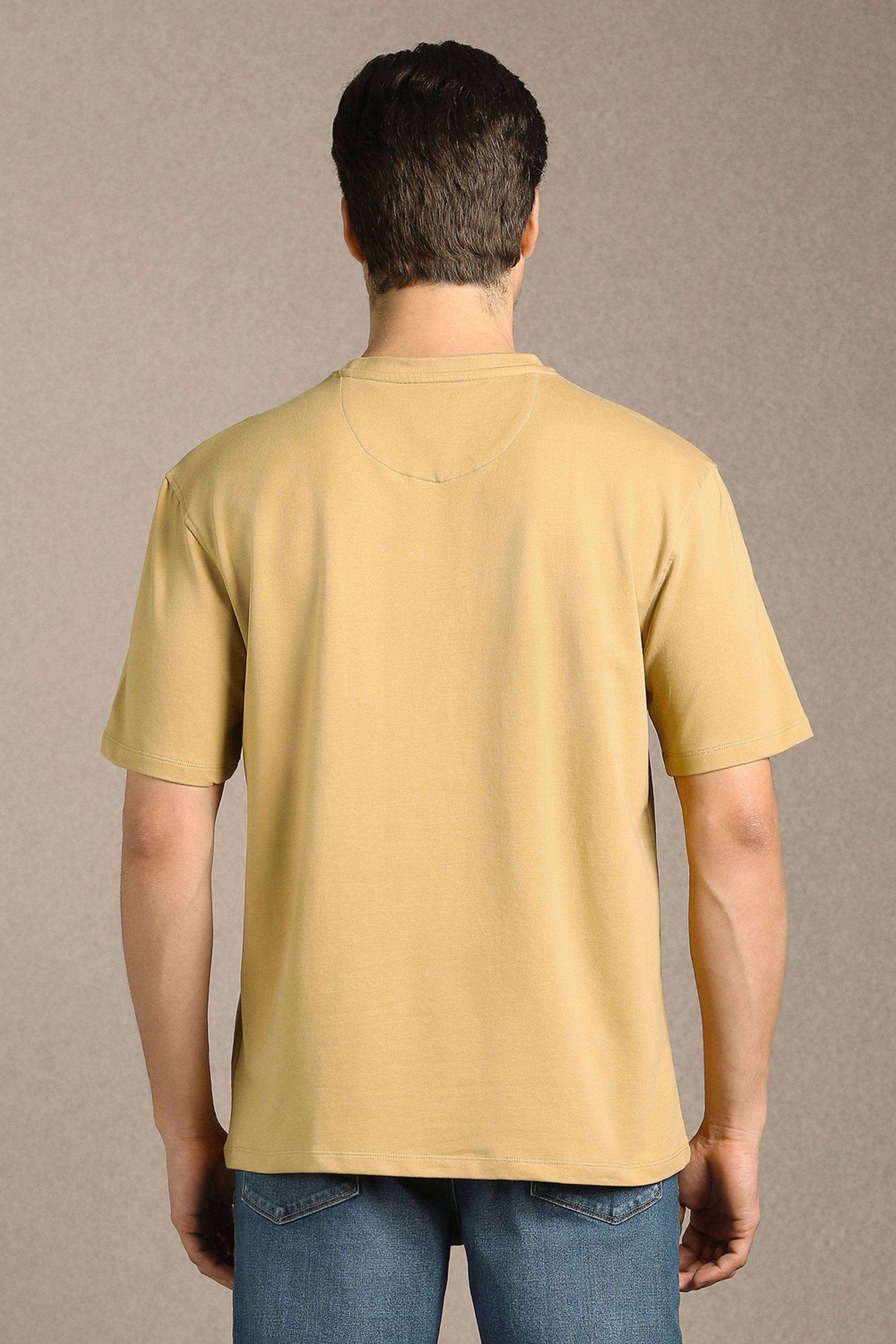 Solid-Cotton-Blend-Round-Neck-Men-s-T-Shirt