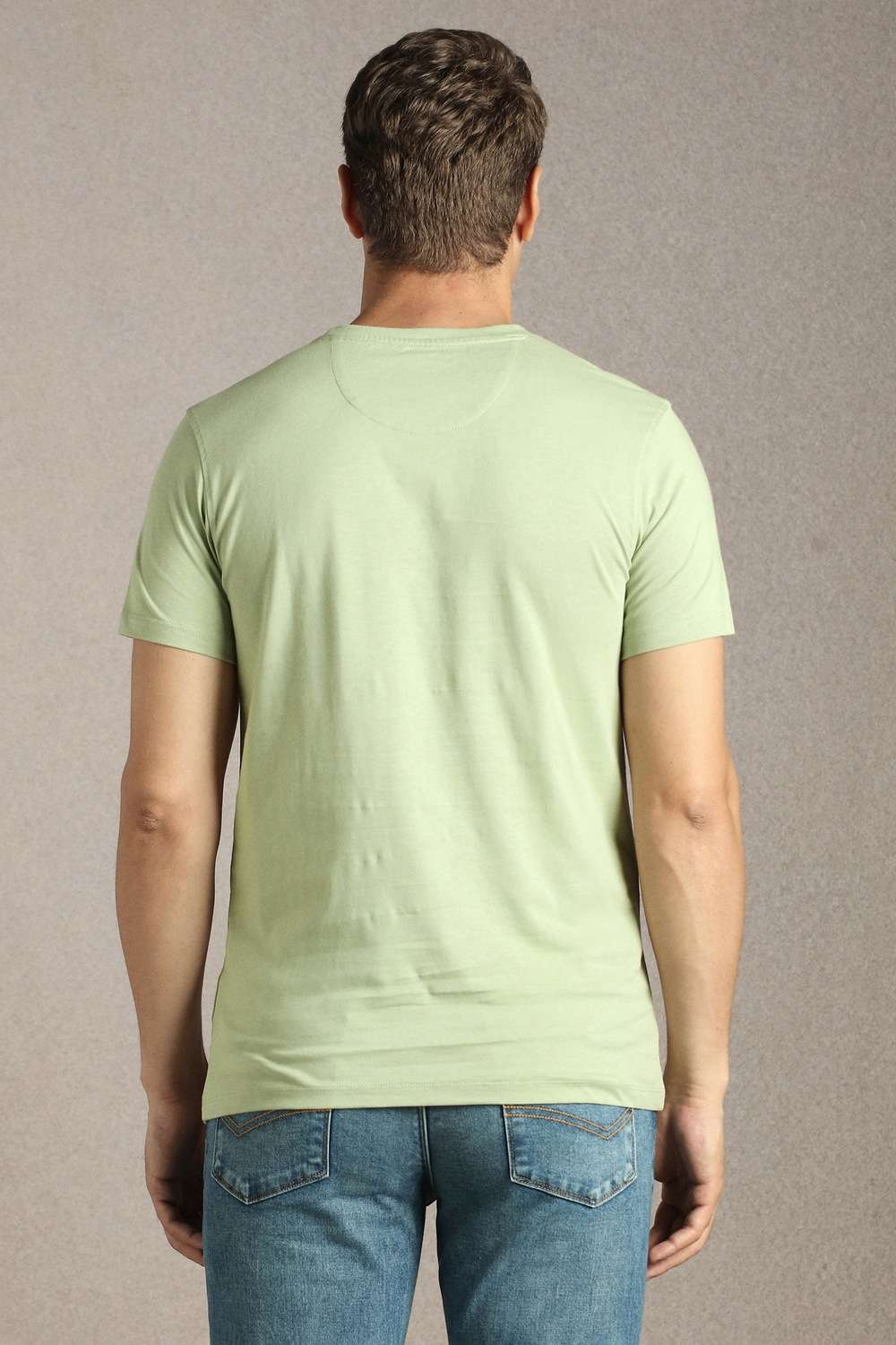 Solid-Cotton-Blend-Round-Neck-Men-s-T-Shirt