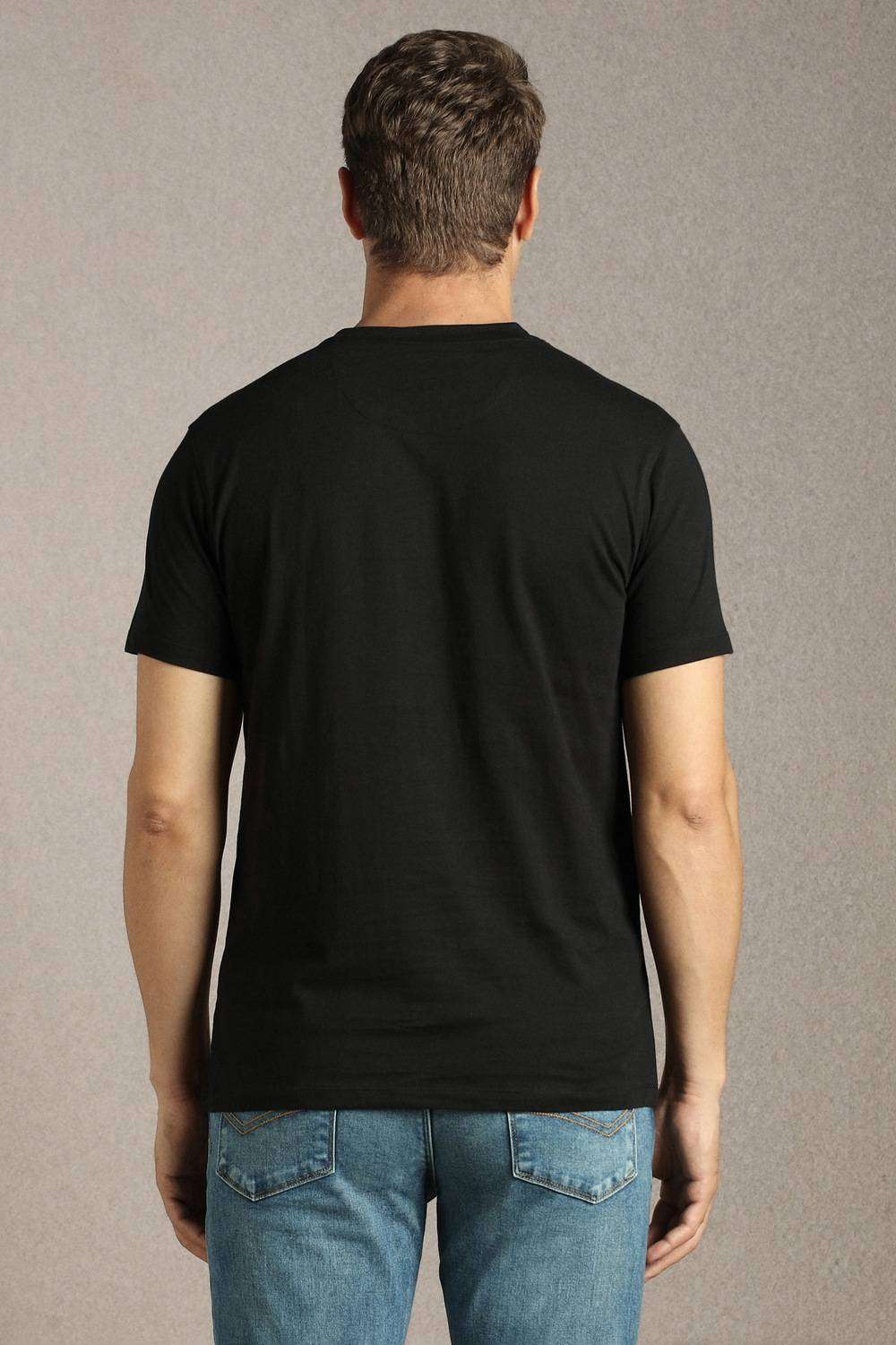 Solid-Cotton-Blend-Round-Neck-Men-s-T-Shirt