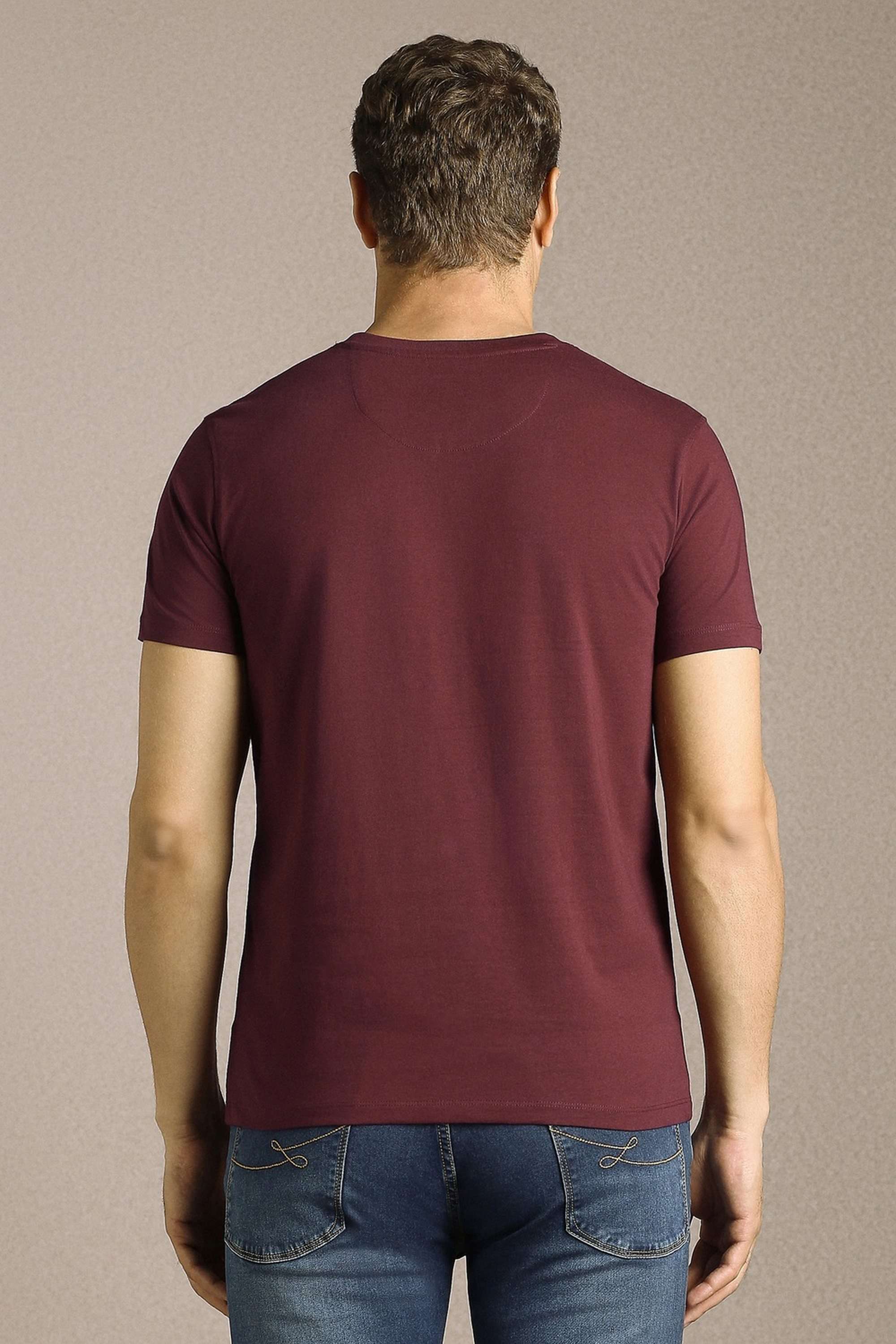 Solid-Cotton-Blend-Round-Neck-Men-s-T-Shirt