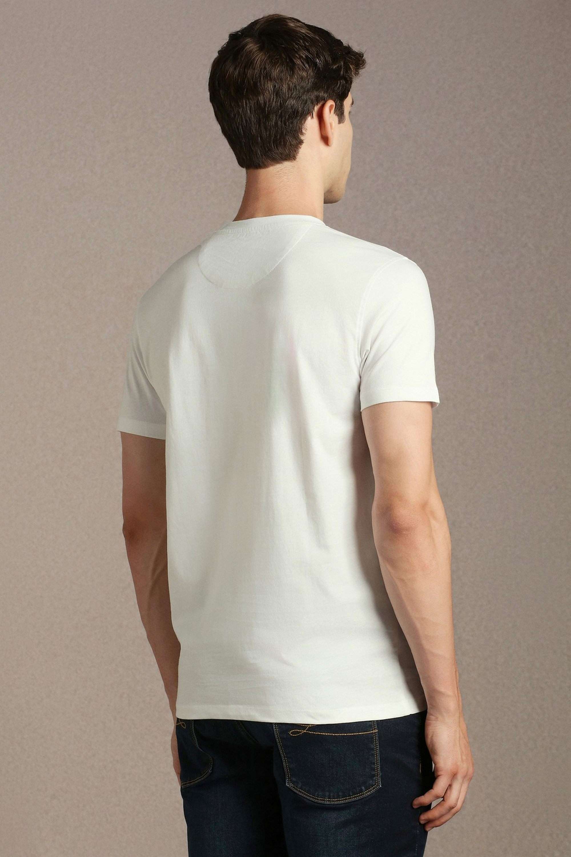 Solid-Cotton-Blend-Round-Neck-Men-s-T-Shirt