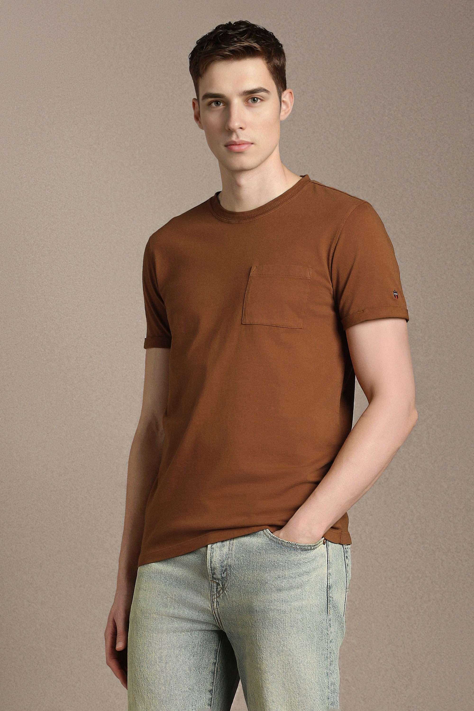Solid-Cotton-Round-Neck-Men-s-T-Shirt