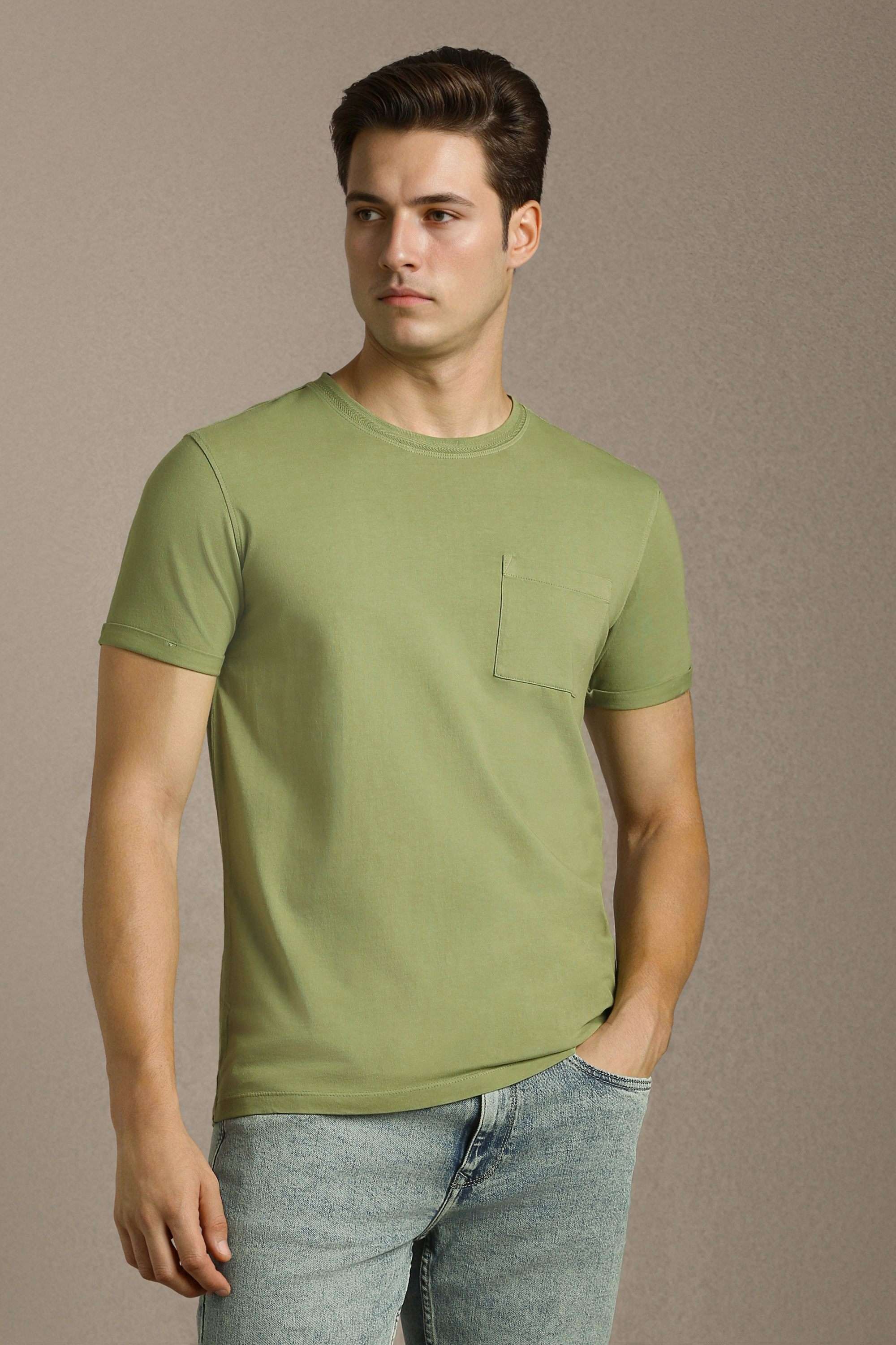 Solid-Cotton-Round-Neck-Men-s-T-Shirt