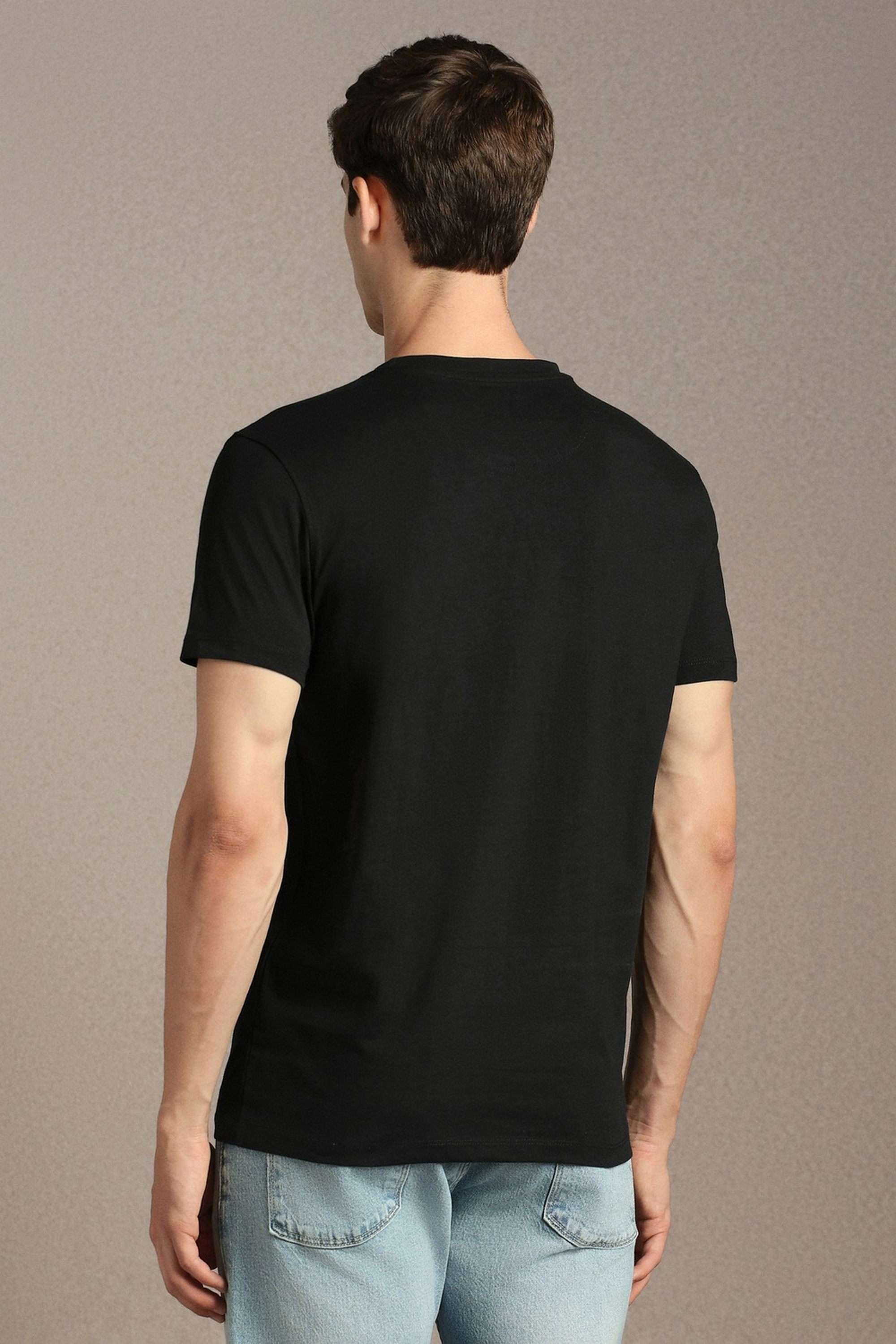 Solid-Cotton-Blend-Round-Neck-Men-s-T-Shirt