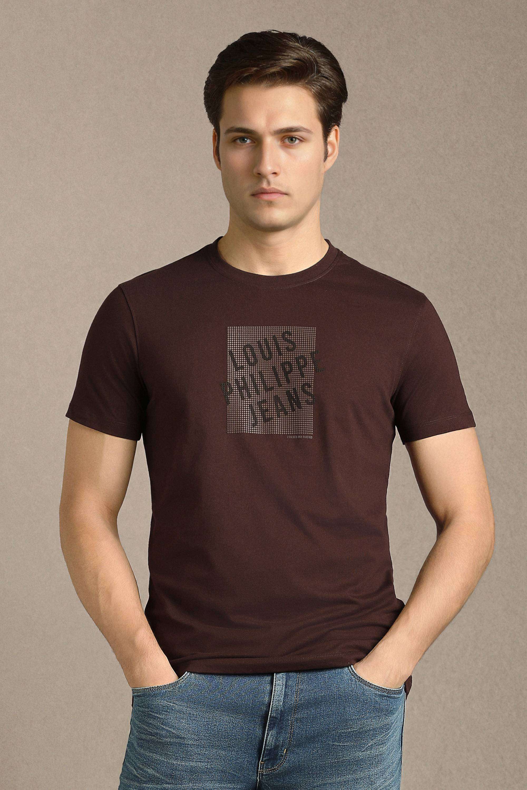 Solid-Cotton-Blend-Round-Neck-Men-s-T-Shirt