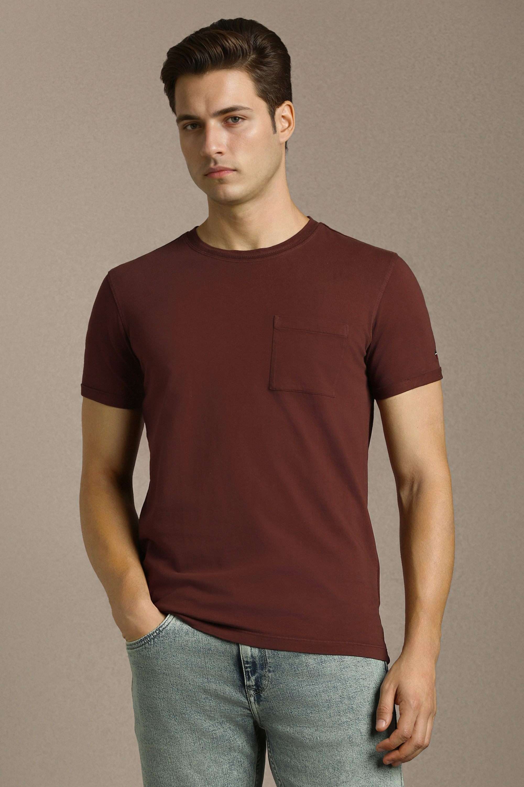 Solid-Cotton-Round-Neck-Men-s-T-Shirt