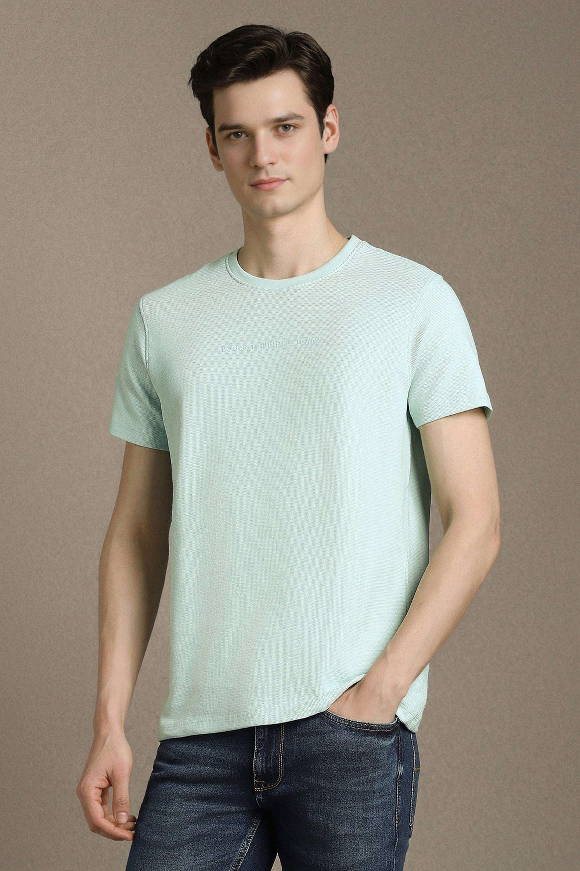 Textured-Cotton-Round-Neck-Men-s-T-Shirt