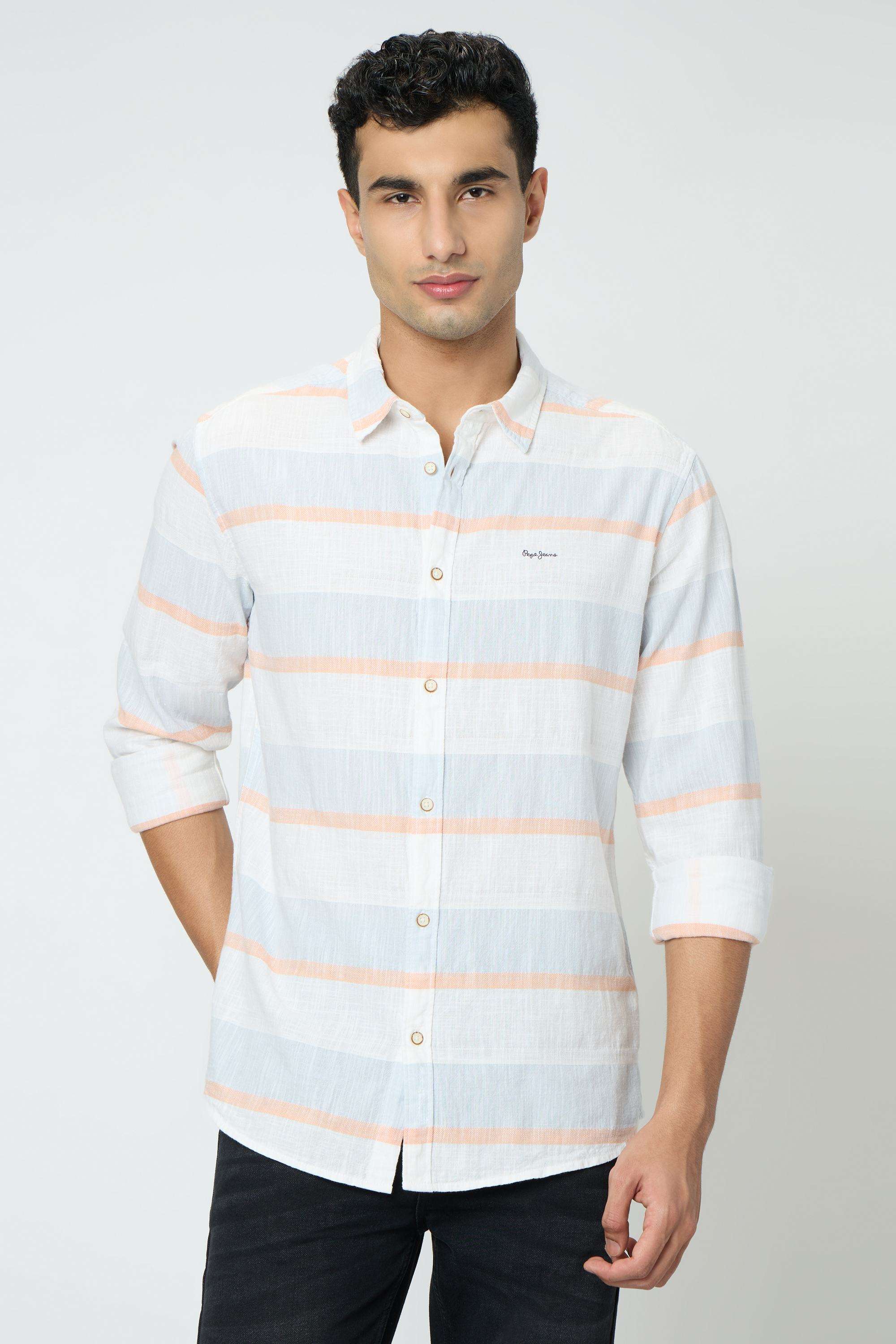 Stripes-Cotton-Regular-Fit-Men-s-Casual-Wear-Shirt