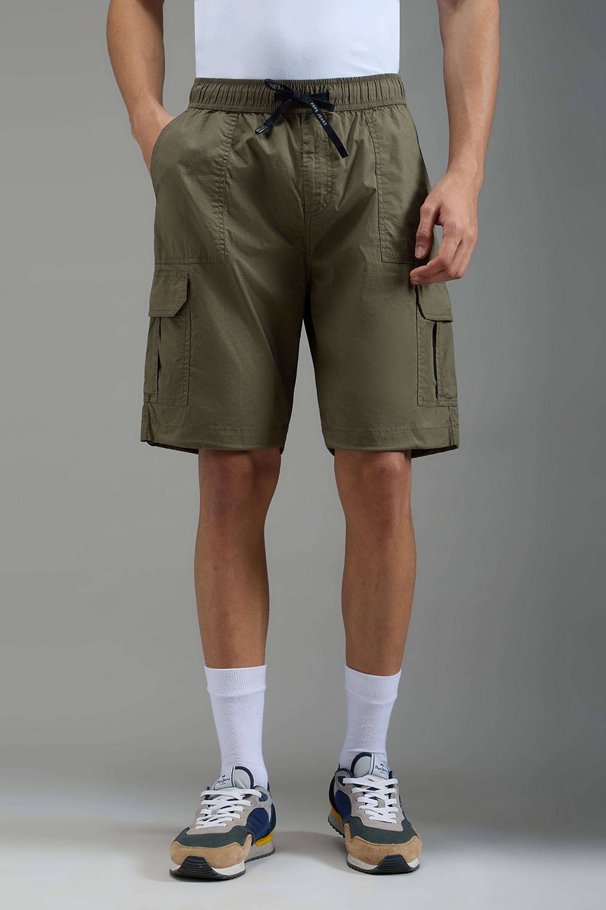 Solid-Cotton-Stretch-Regular-Fit-Men-s-Shorts