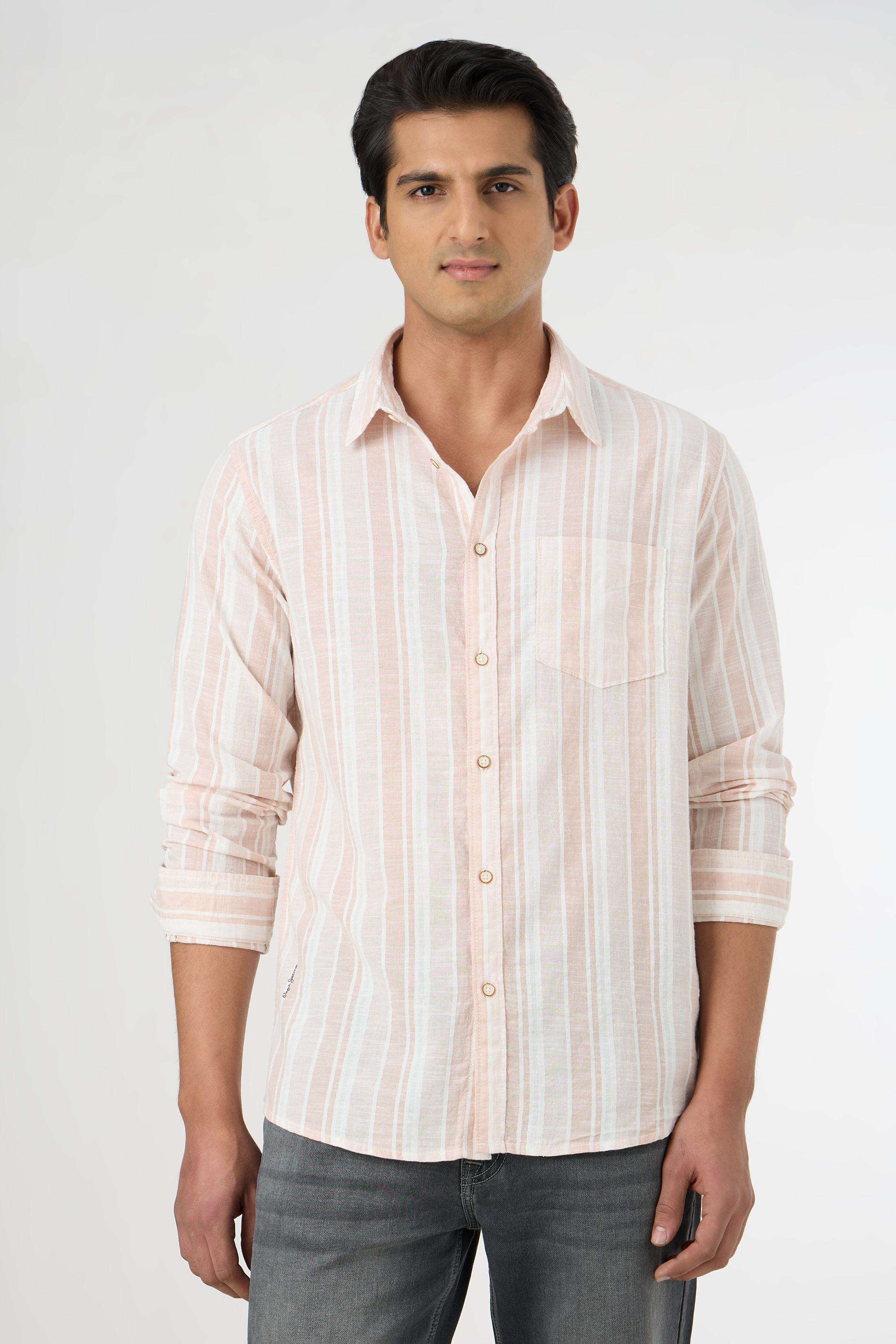 Stripes-Cotton-Regular-Fit-Men-s-Casual-Wear-Shirt
