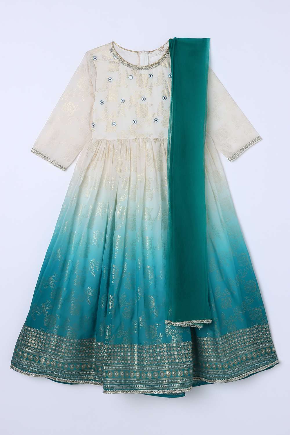 Printed-Georgette-Full-Length-Girls-Kurta-Dupatta-Set