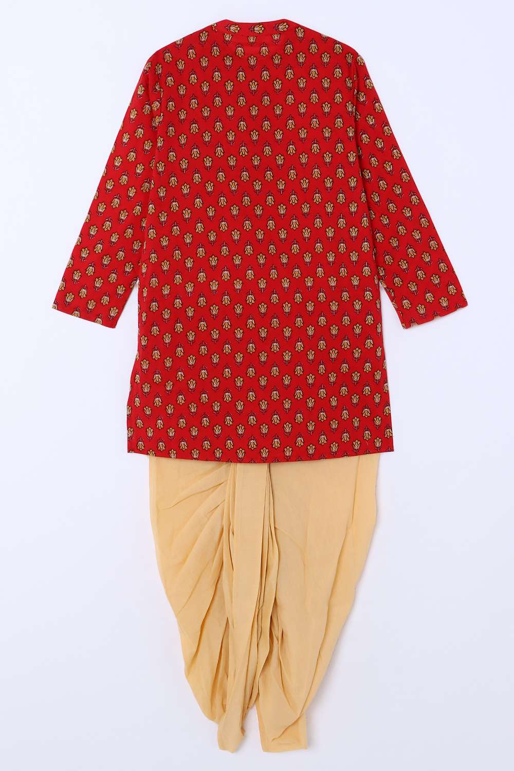 Printed-Cotton-Full-Length-Boys-Dhoti-Kurta-Set