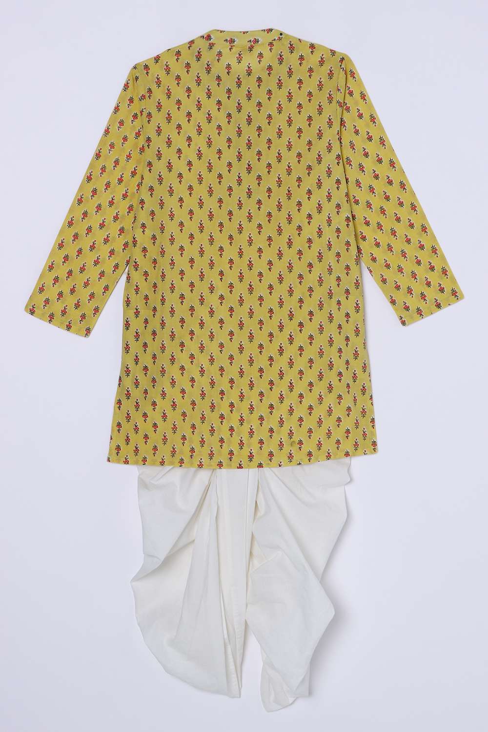 Printed-Blended-Fabric-Round-Neck-Boys-Dhoti-Set