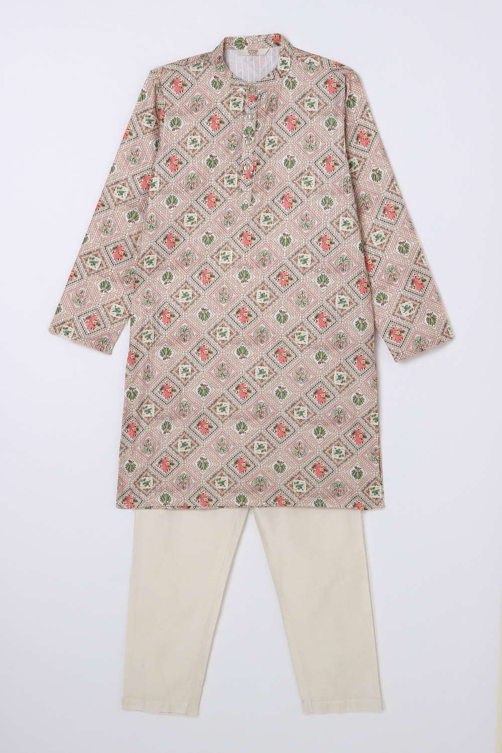 Floral-Boys-Henley-Boys-Kurta-Set