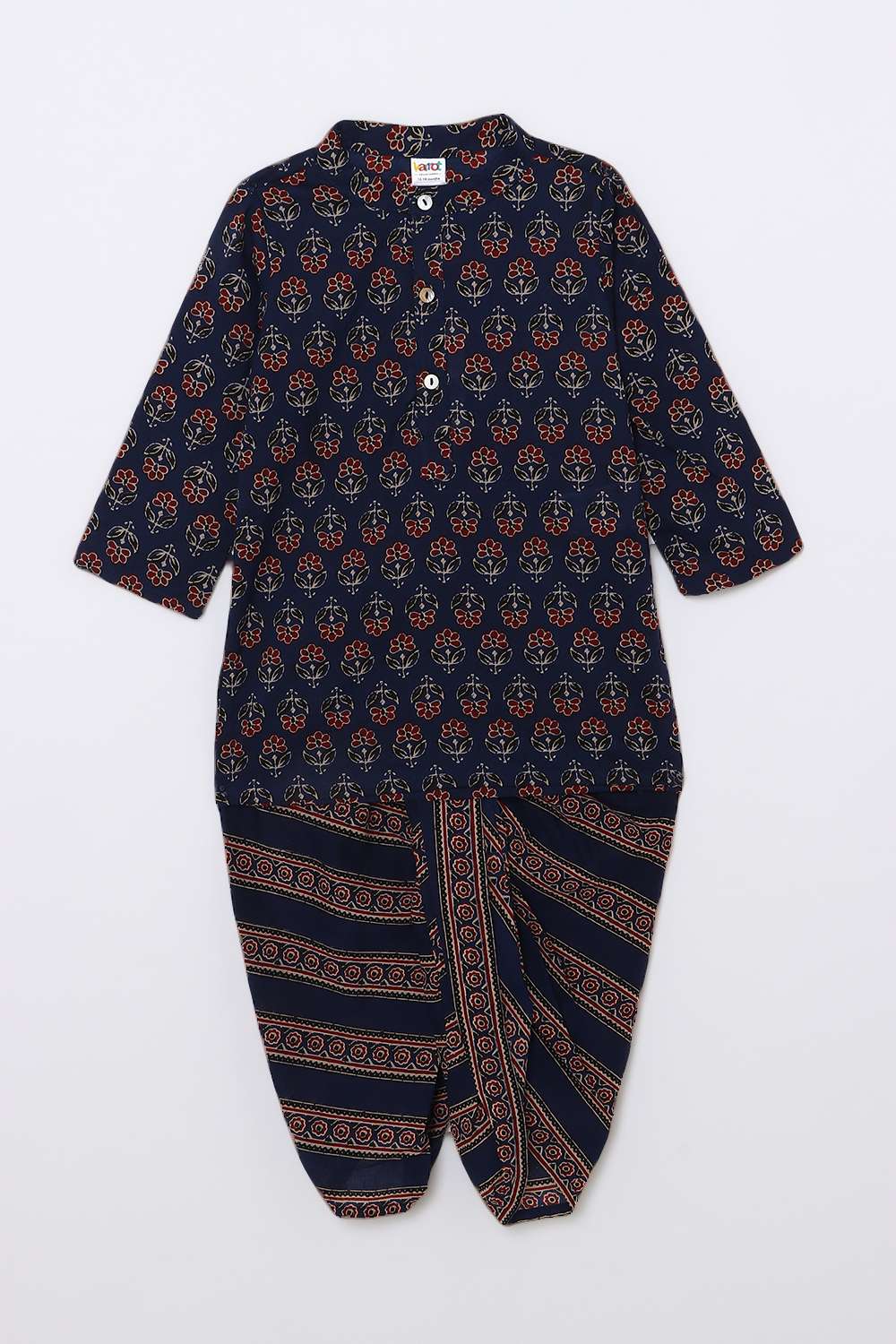 Block-Print-Infant-Boys-Collared-Infant-Boys-Kurta-Set