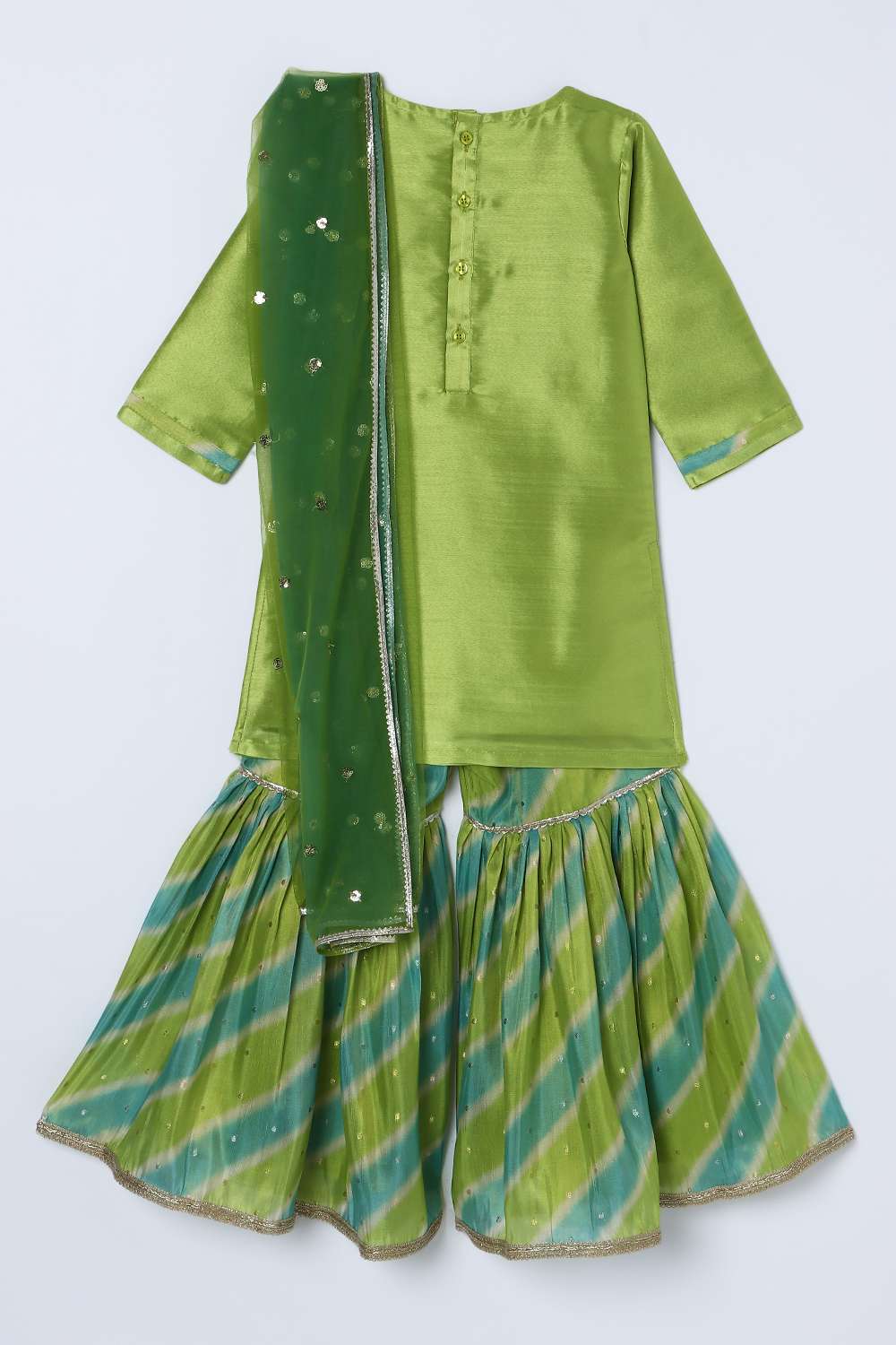 Embellished-Blended-Fabric-Henley-Girls-Kurta-Set