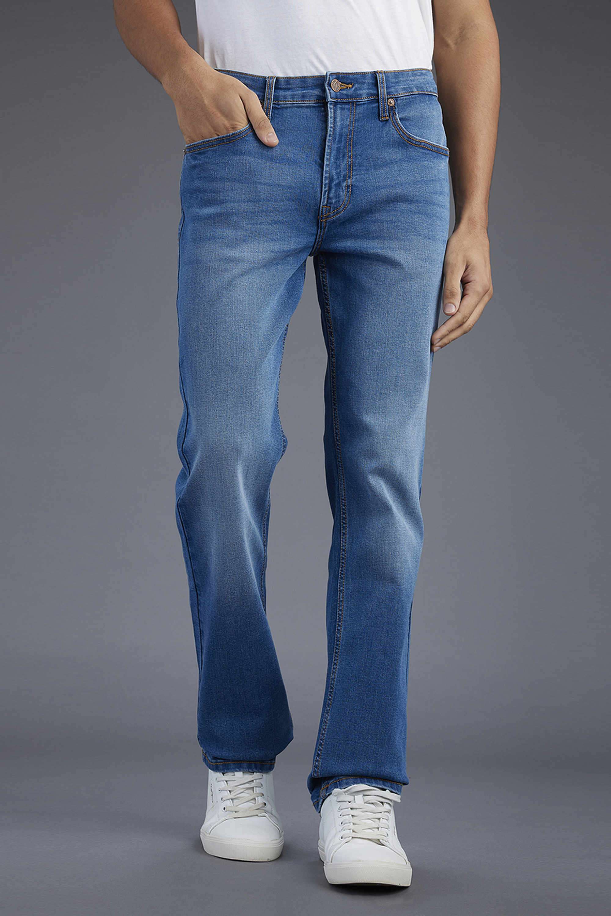 Solid-Cotton-Blend-Straight-Fit-Men-S-Jeans