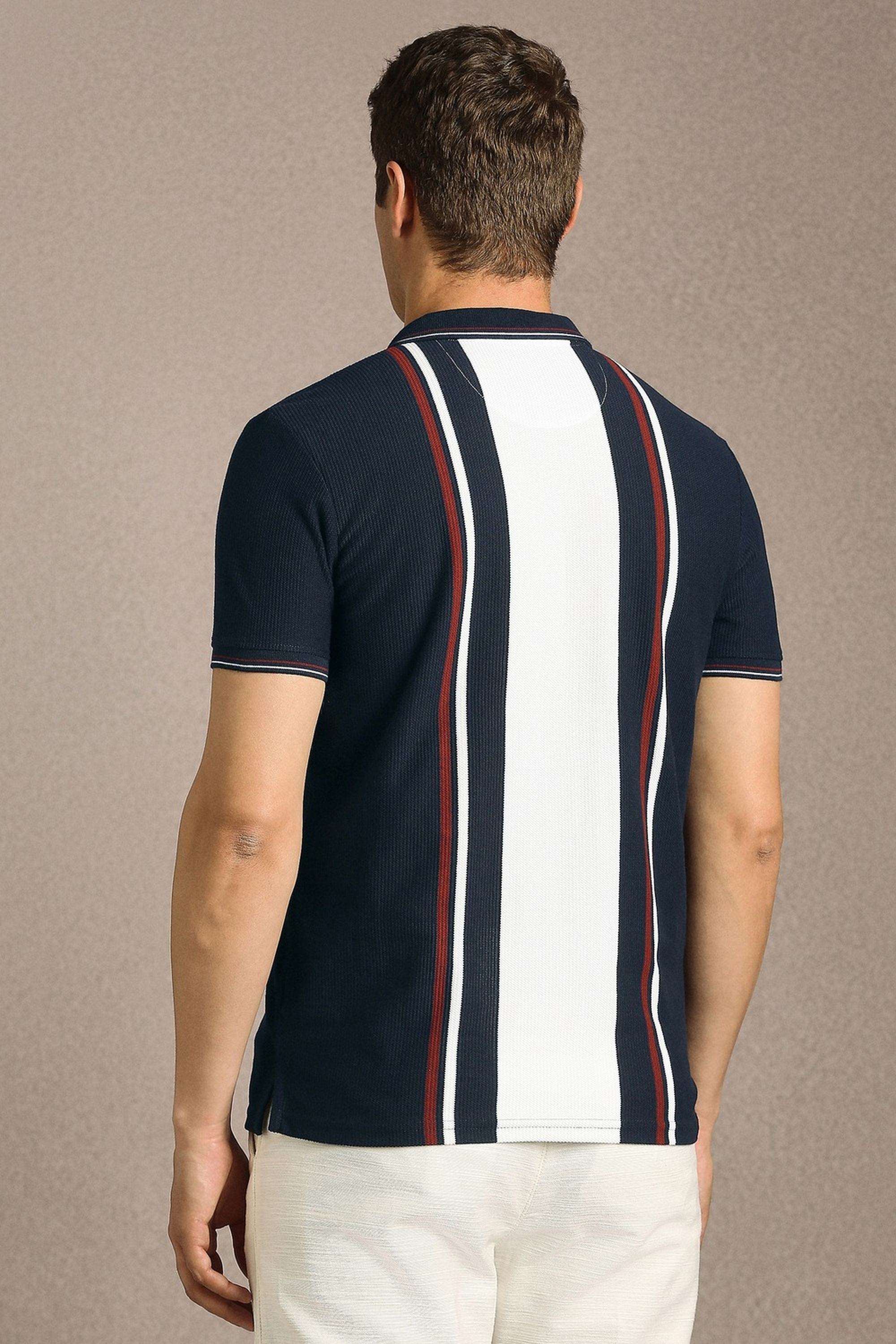 Stripes-Blended-Fabric-Polo-Men-s-T-Shirt