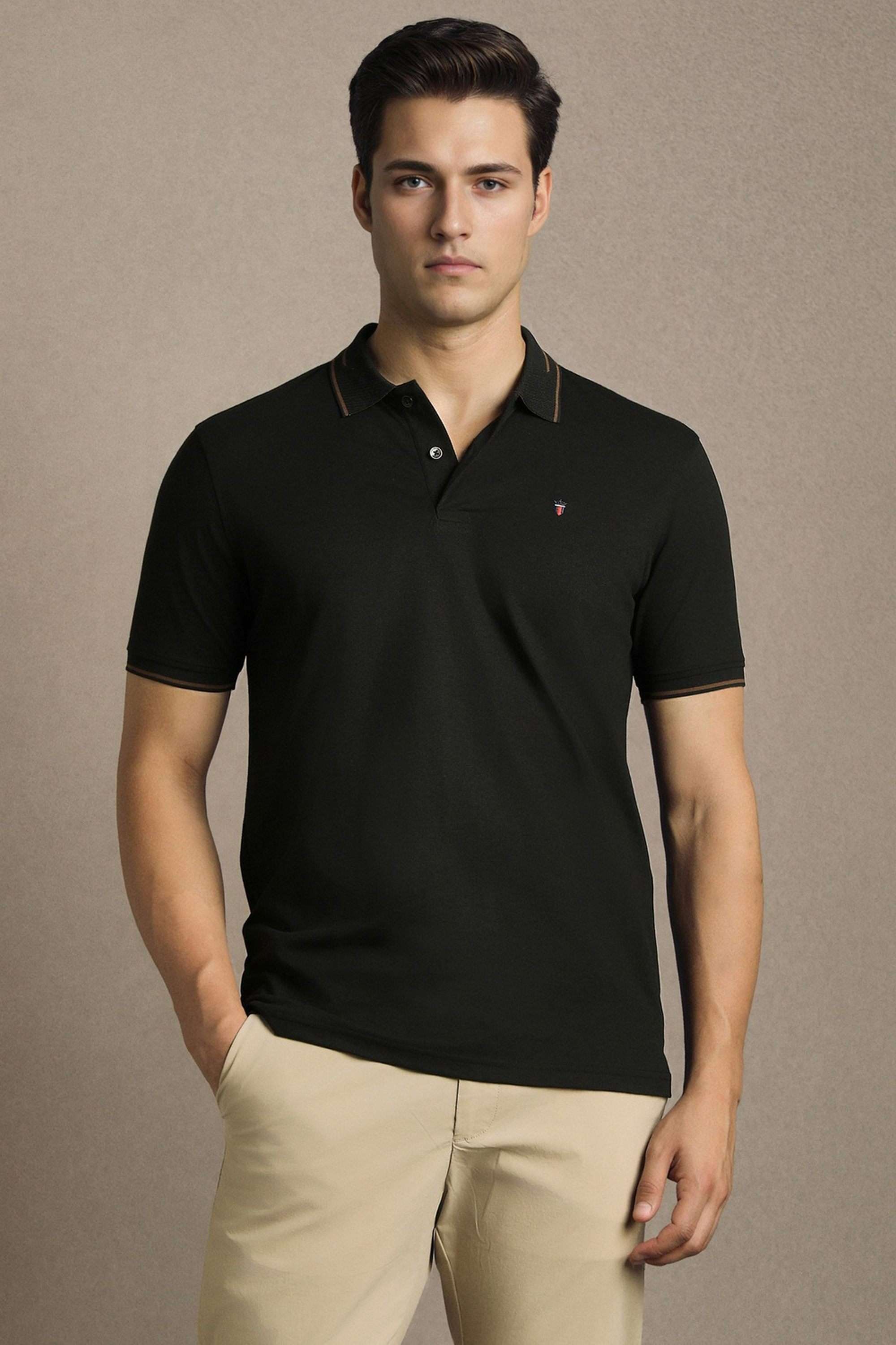 Solid-Cotton-Blend-Round-Neck-Men-s-T-Shirt