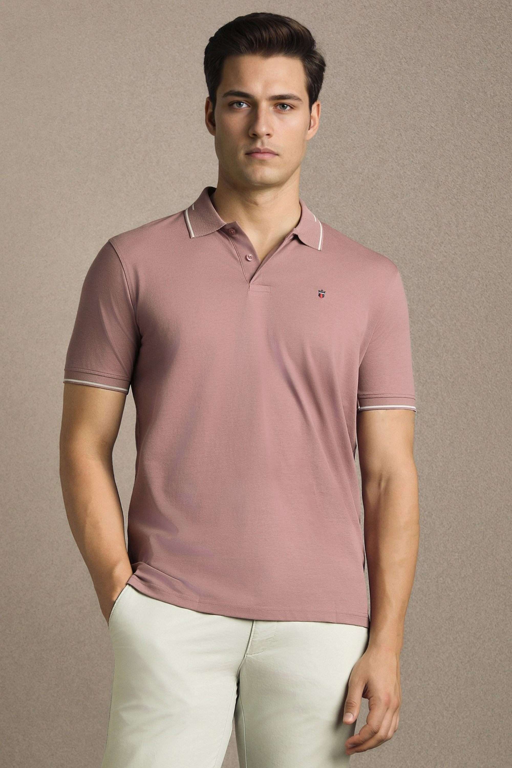 Solid-Cotton-Blend-Round-Neck-Men-s-T-Shirt