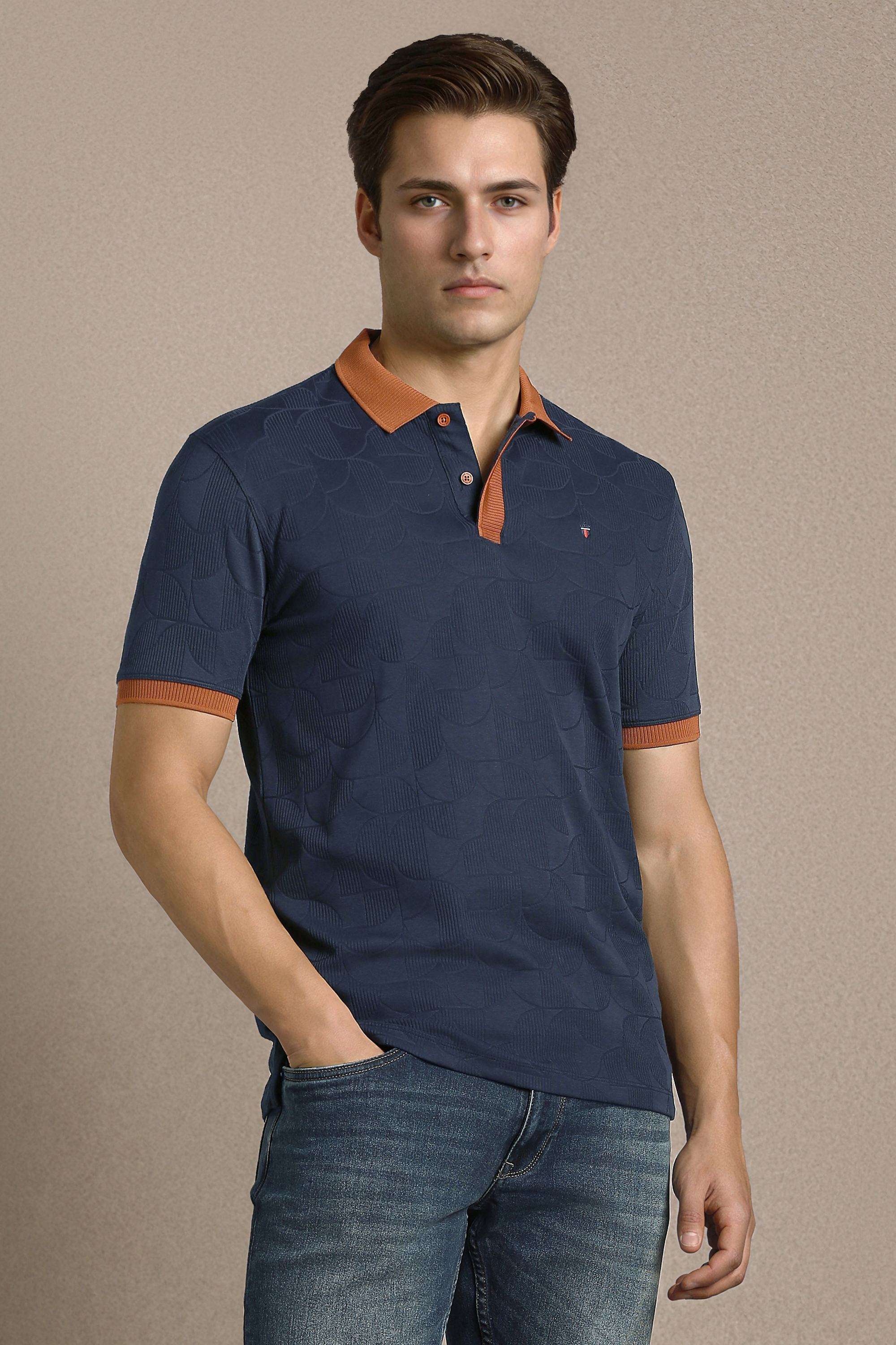 Solid-Cotton-Blend-Polo-Men-s-T-Shirt
