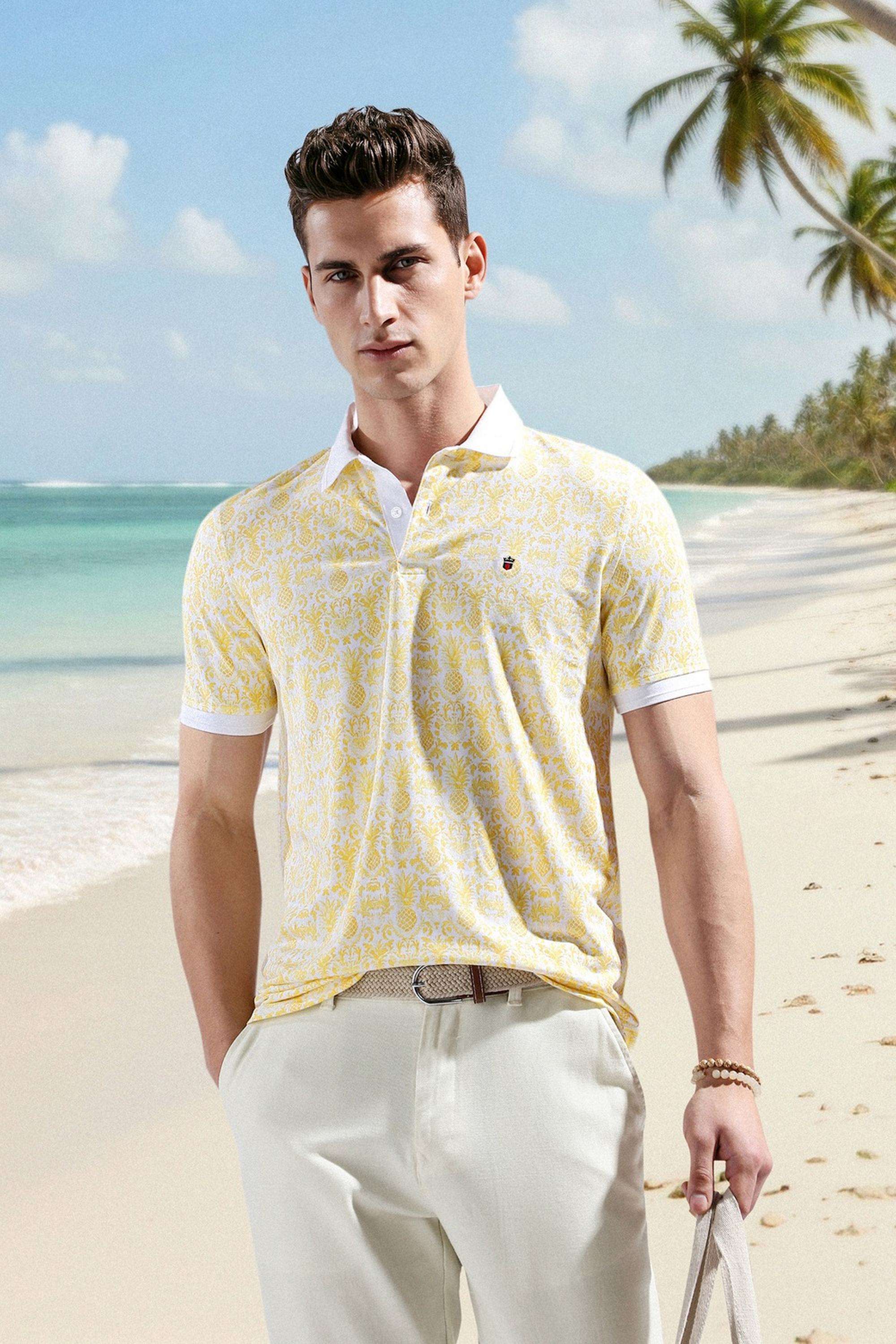 Solid-Blended-Fabric-Polo-Men-s-T-Shirt