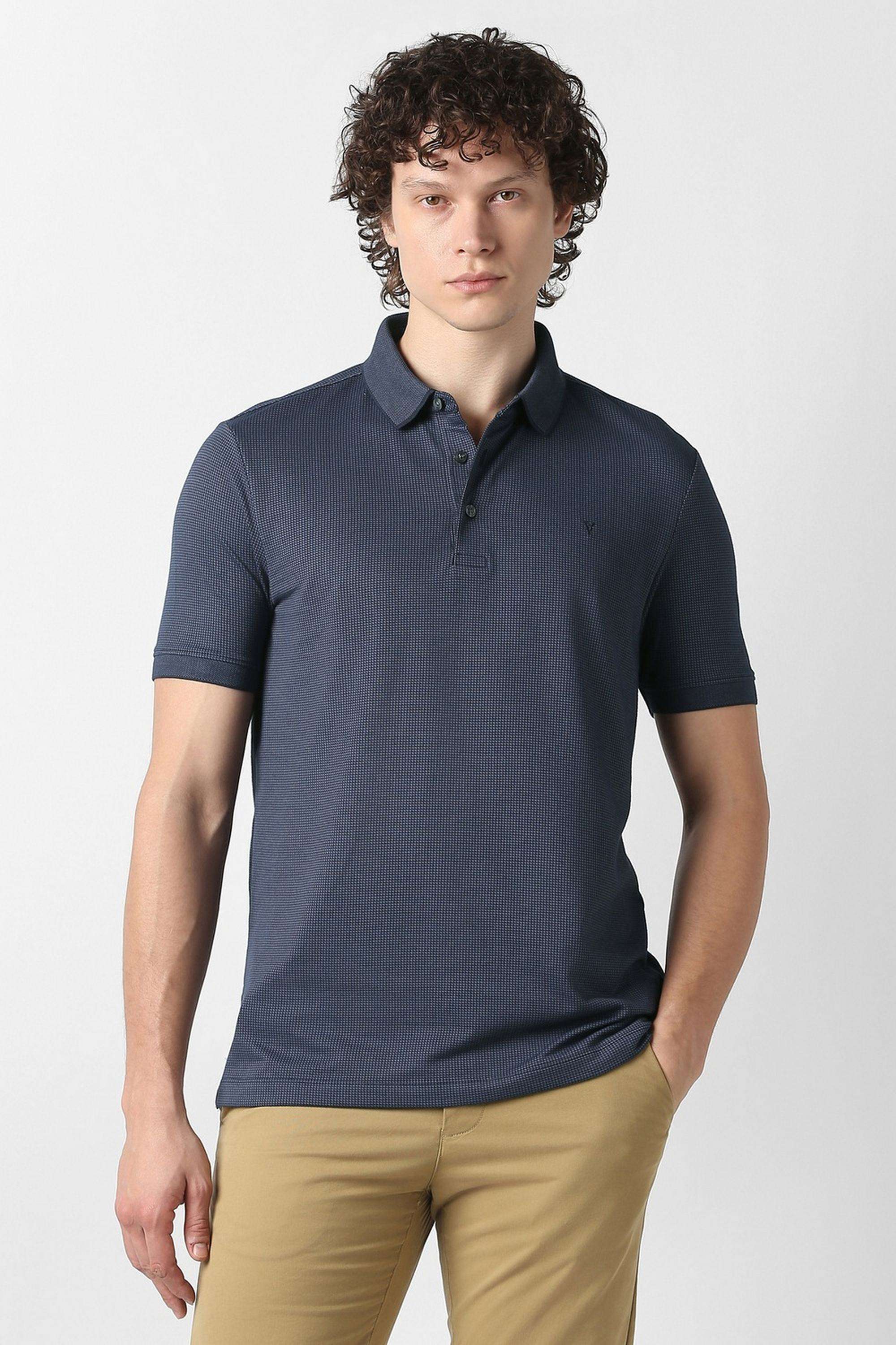 Textured-Blended-Fabric-Polo-Men-s-T-Shirt