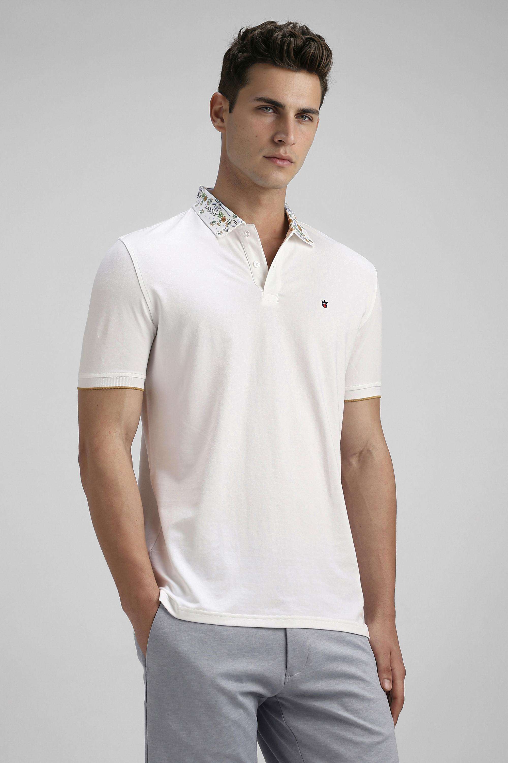 Solid-Polyester-Cotton-Slim-Fit-Men-s-T-Shirt